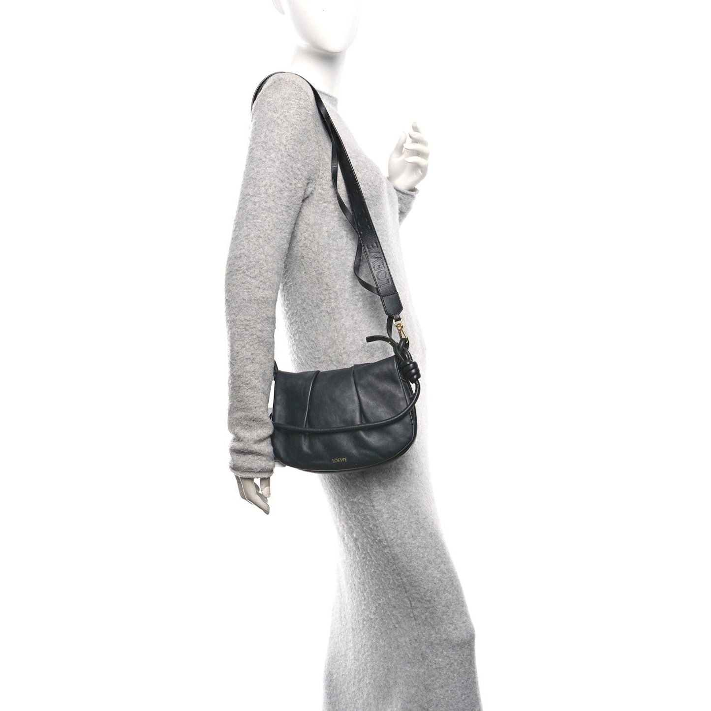 Shiny Nappa Calfskin Paseo Satchel Black