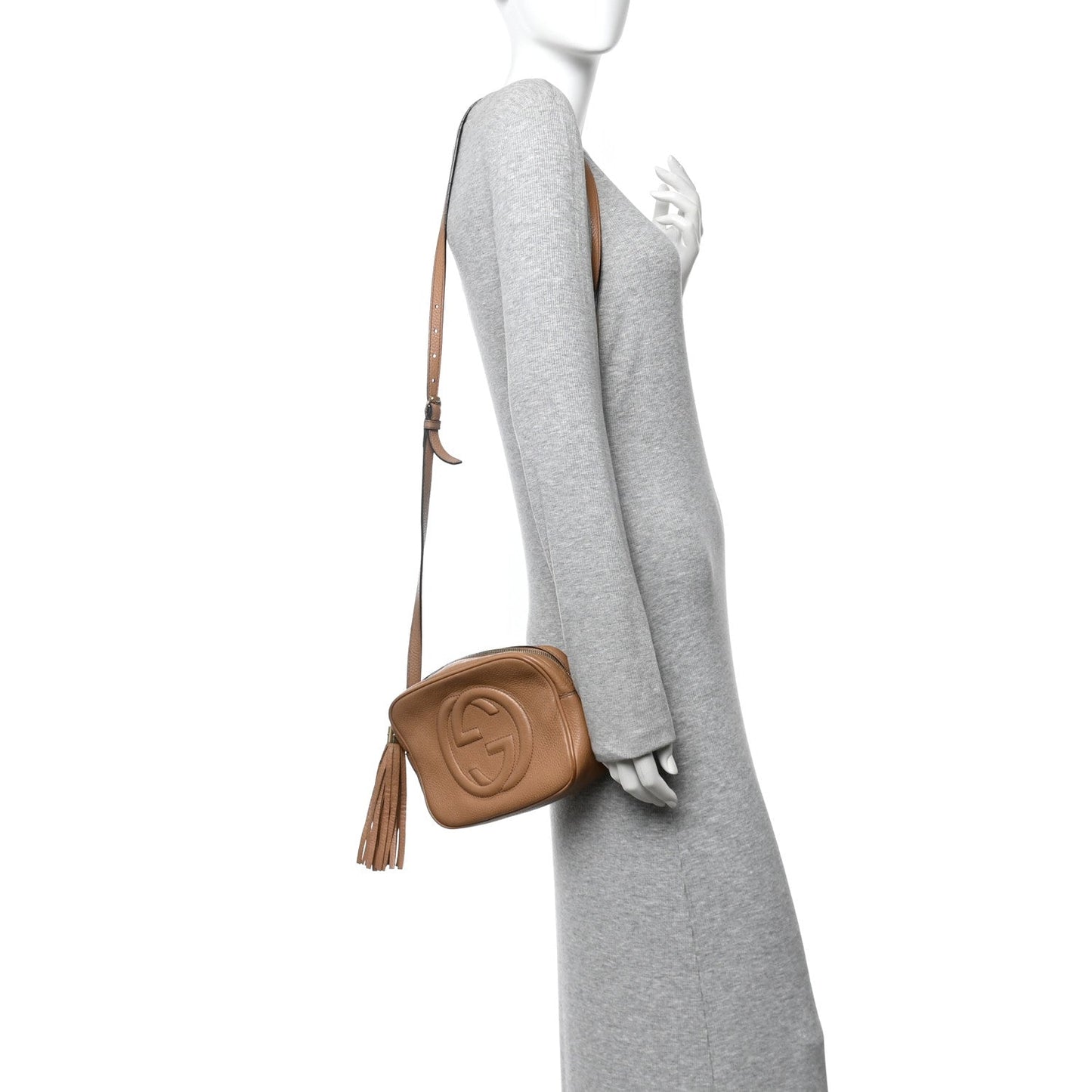 Pebbled Calfskin Small Soho Disco Bag Camelia
