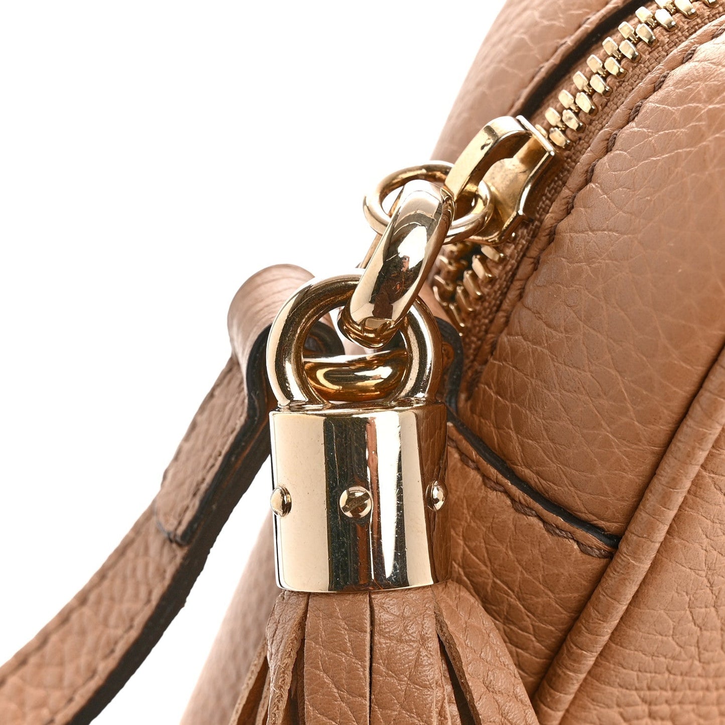 Pebbled Calfskin Small Soho Disco Bag Camelia