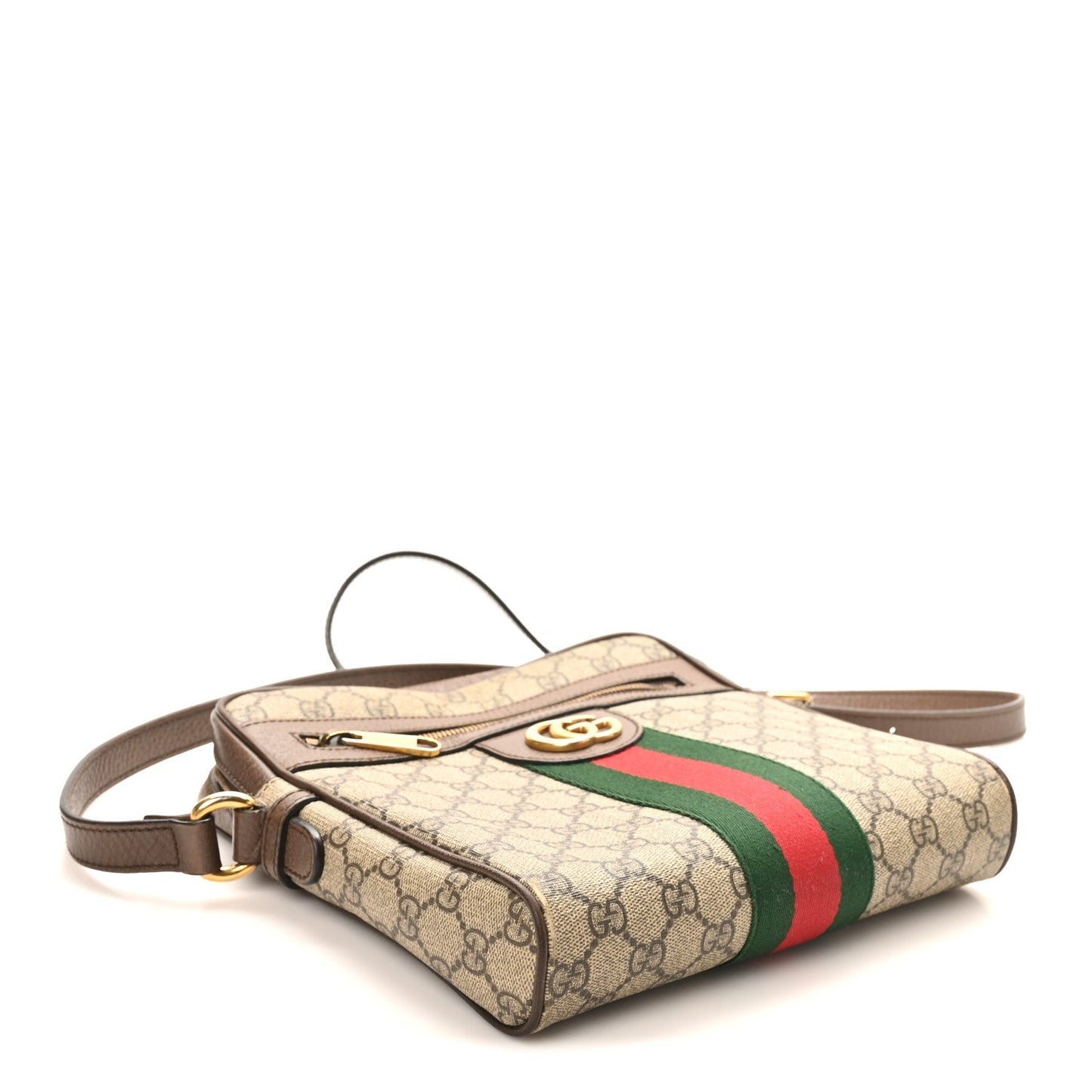GG Supreme Monogram Web Small Ophidia Messenger Bag Brown