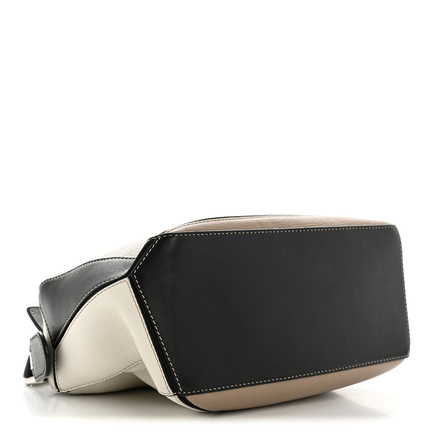 Calfskin Small Puzzle Bag Sand Soft White Black