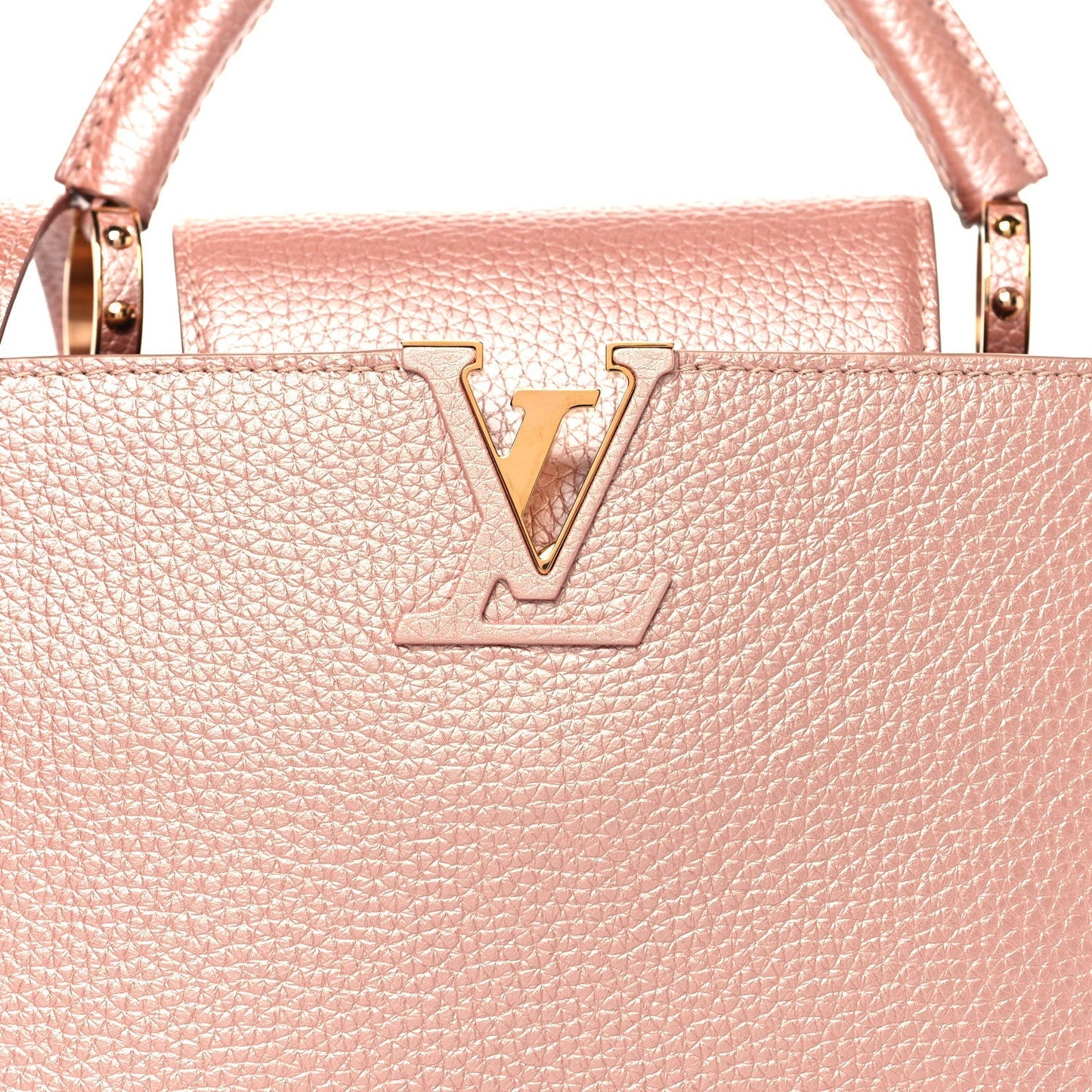 Metallic Taurillon Capucines BB Pearly Pink