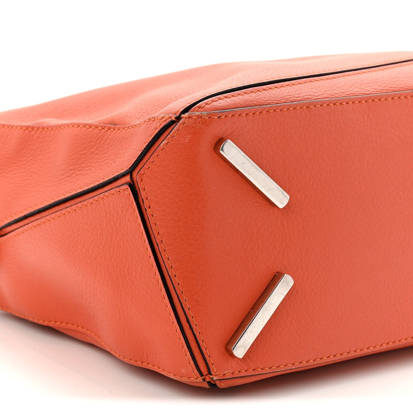Grained Calfskin Small Puzzle Bag Orange