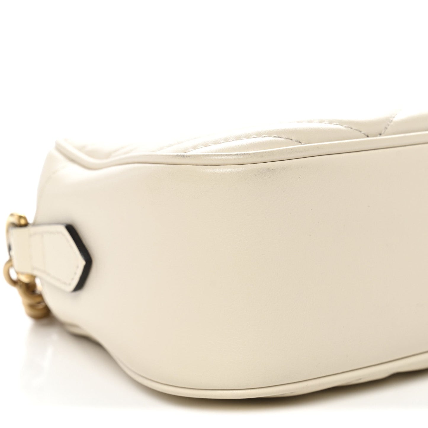 Calfskin Matelasse Small GG Marmont Chain Shoulder Bag White