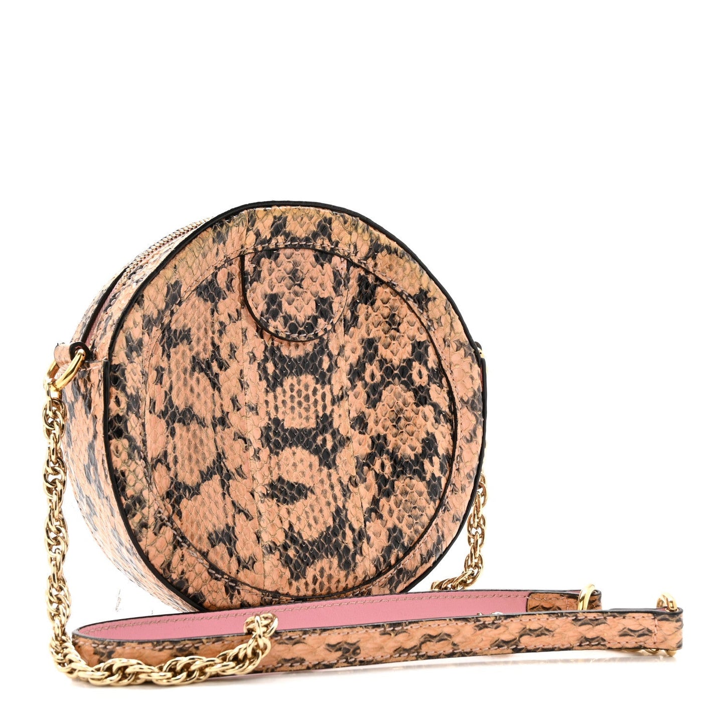 Snakeskin GG Ophidia Round Crossbody Bag