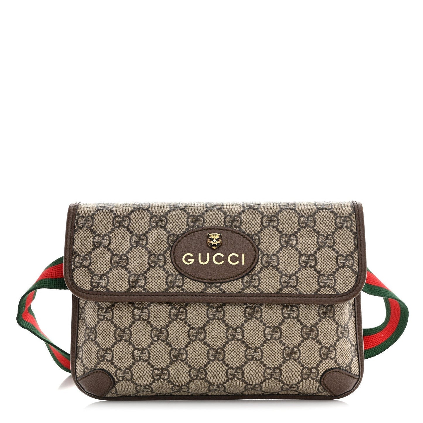 GG Supreme Monogram Neo Vintage Web Belt Bag Brown
