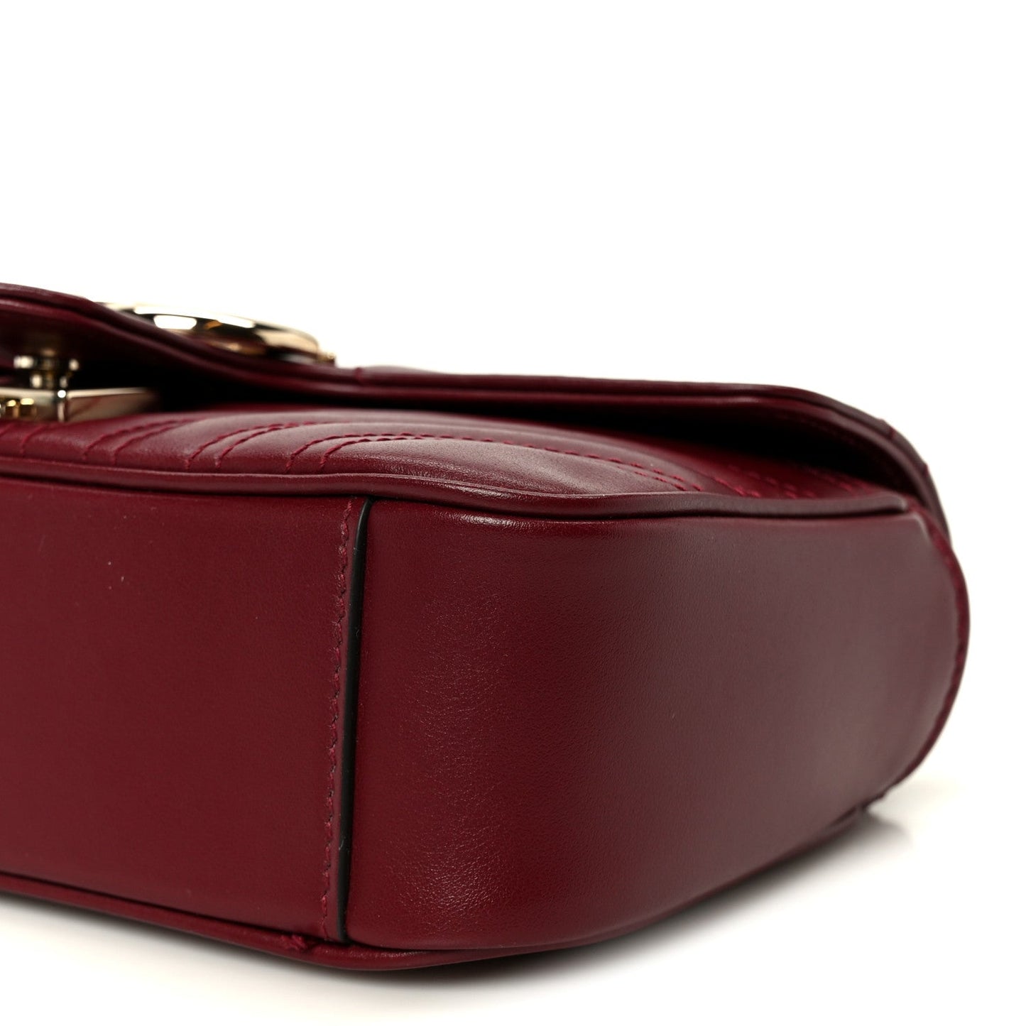 Calfskin Matelasse Small GG Marmont Shoulder Bag Rosso Ancora Red