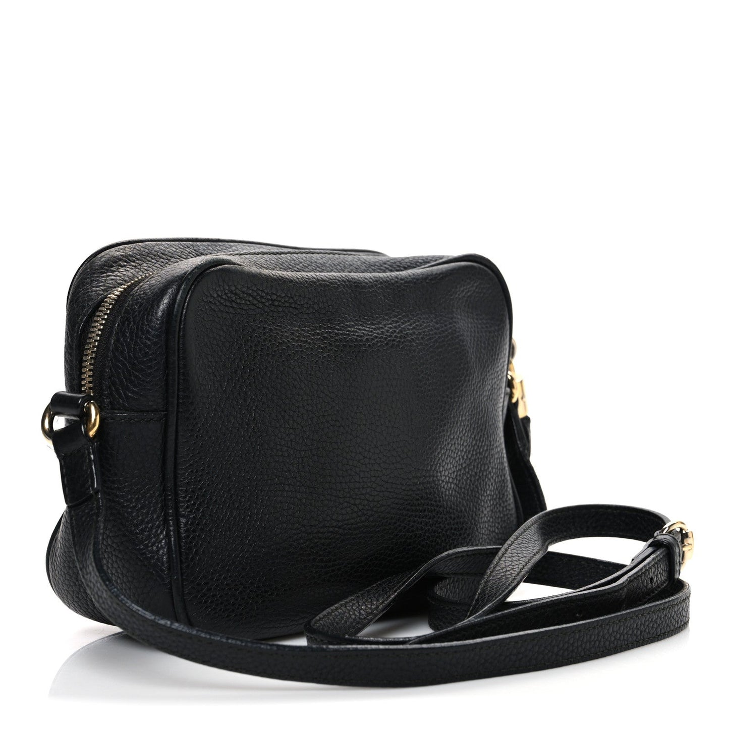 Pebbled Calfskin Small Soho Disco Bag Black