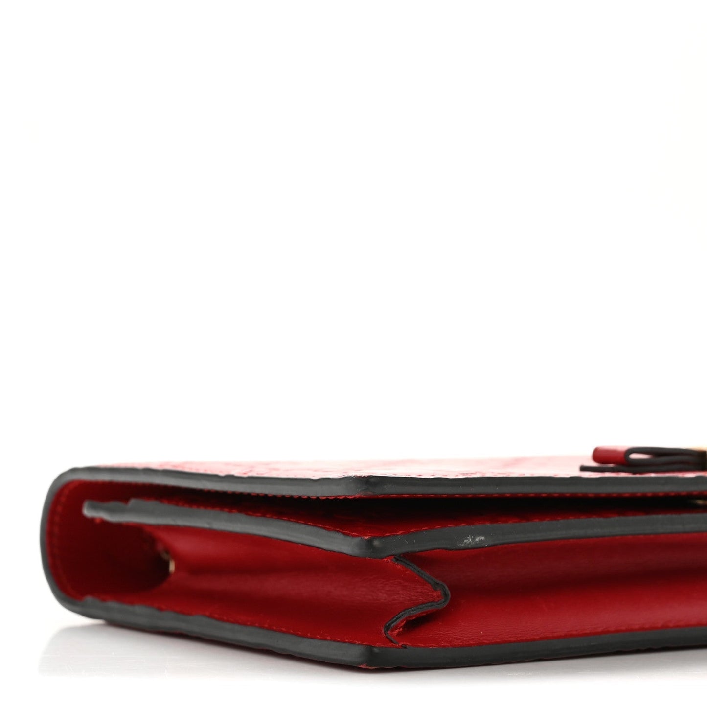 Guccissima Signature Bowy Chain Wallet Hibiscus Red