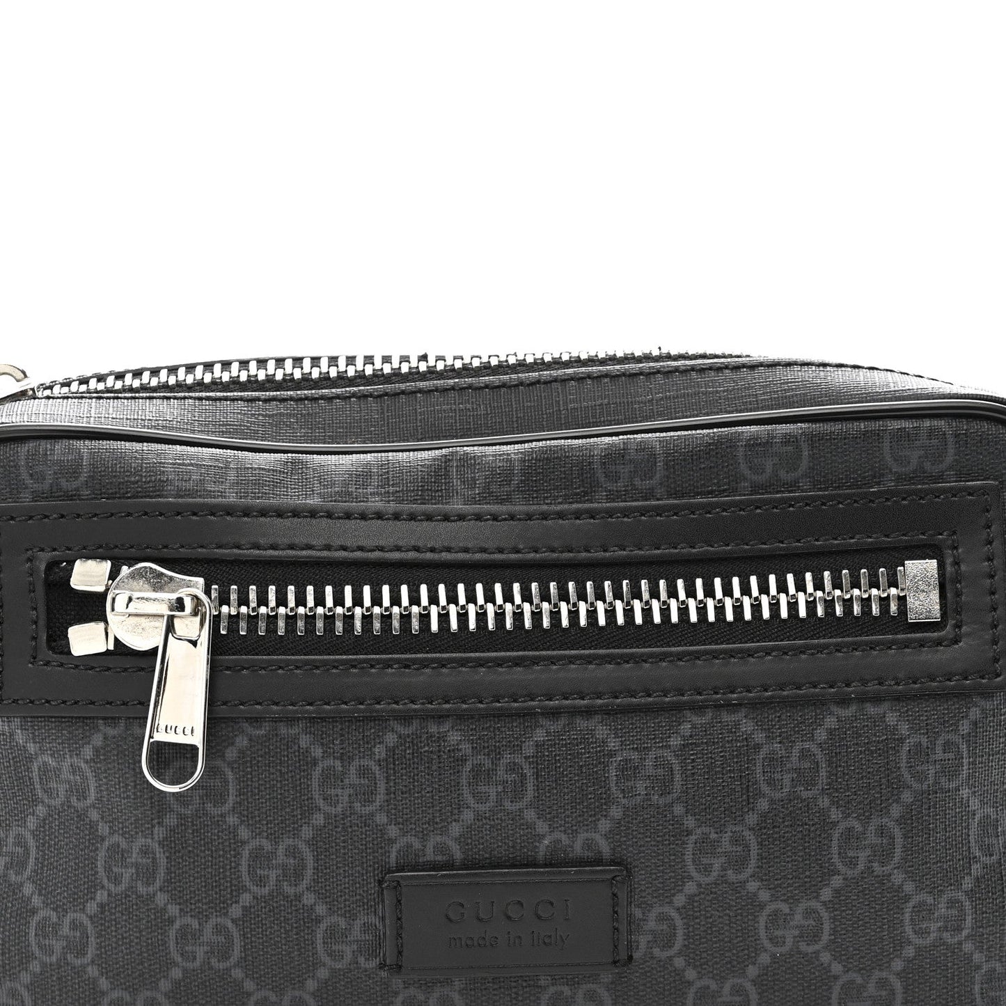 Soft GG Supreme Monogram Web Belt Bag Black Grey