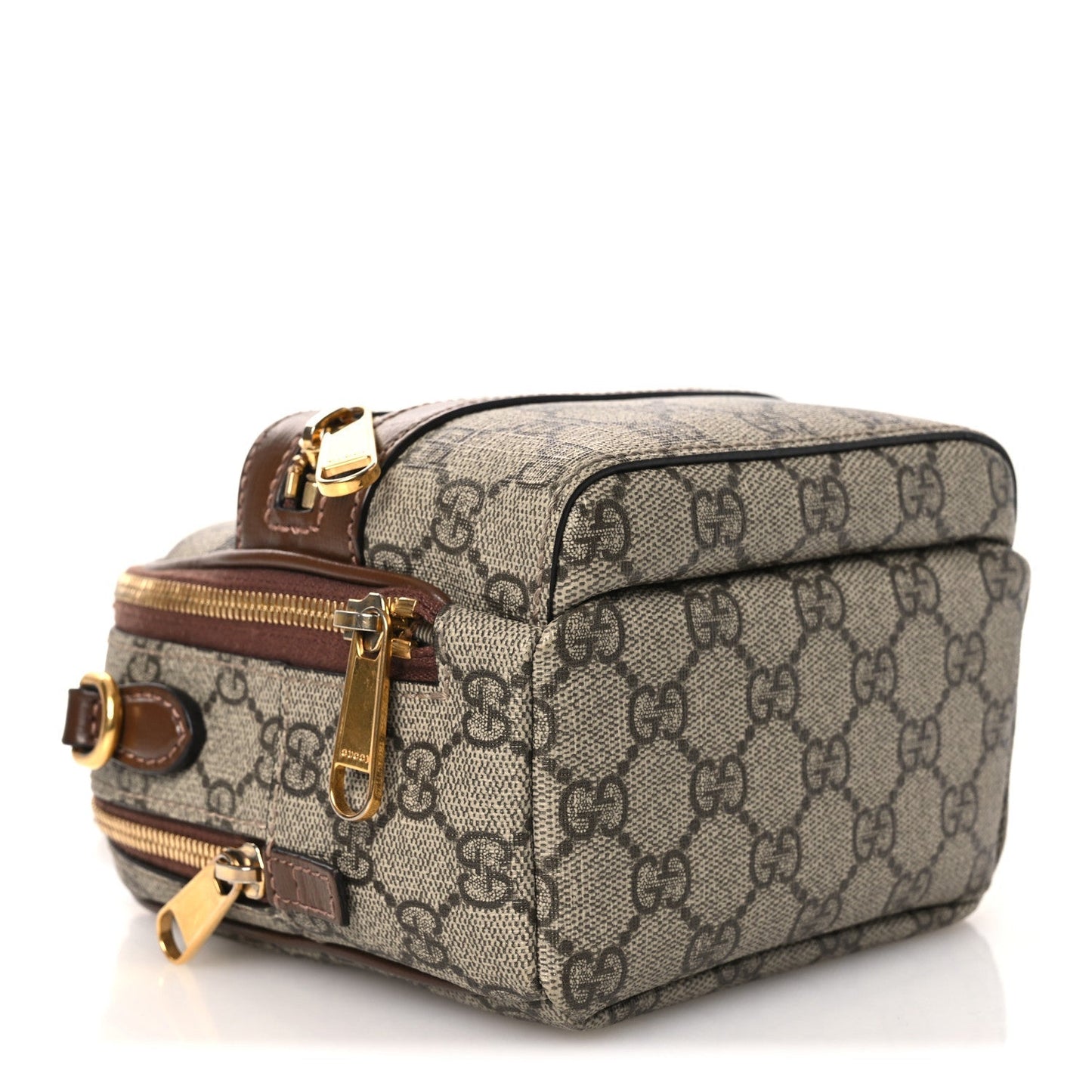 GG Supreme Monogram Azalea Calfskin Retro Interlocking G Multi-Function Bag Beige Ebony Brown Sugar