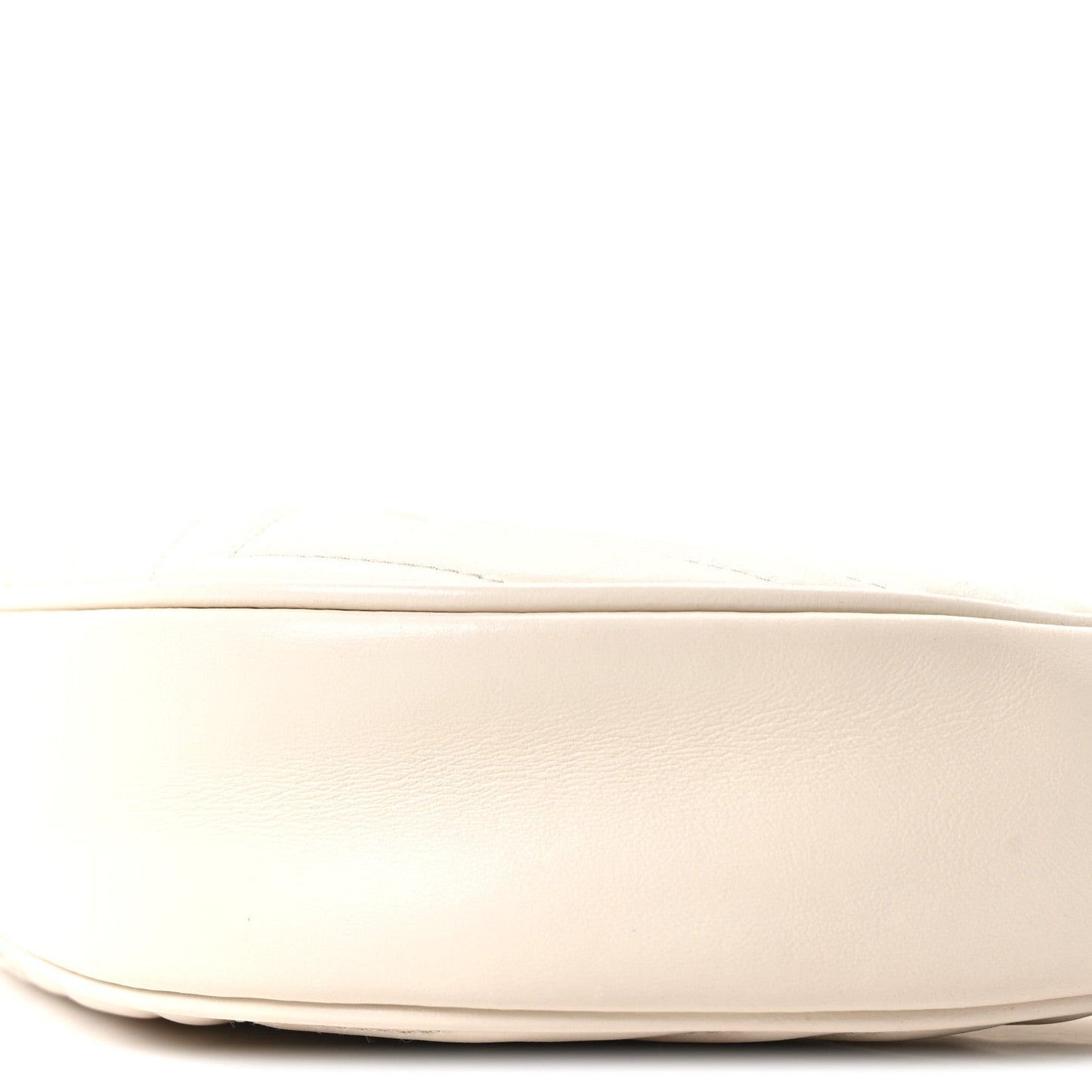 Calfskin Matelasse Chevron Mini GG Marmont Half Moon Hobo Mystic White
