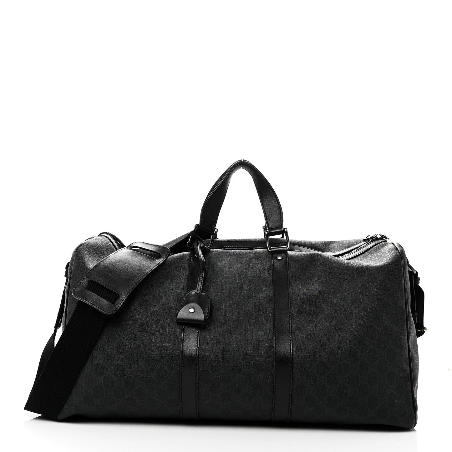 GG Supreme Monogram Medium Carry-On Duffle Bag Black Grey