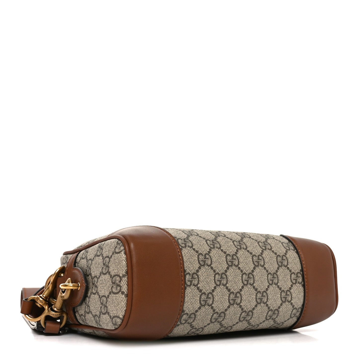 GG Supreme Monogram Textured Calfskin Emblem Small Crossbody Beige Ebony Old Sundial