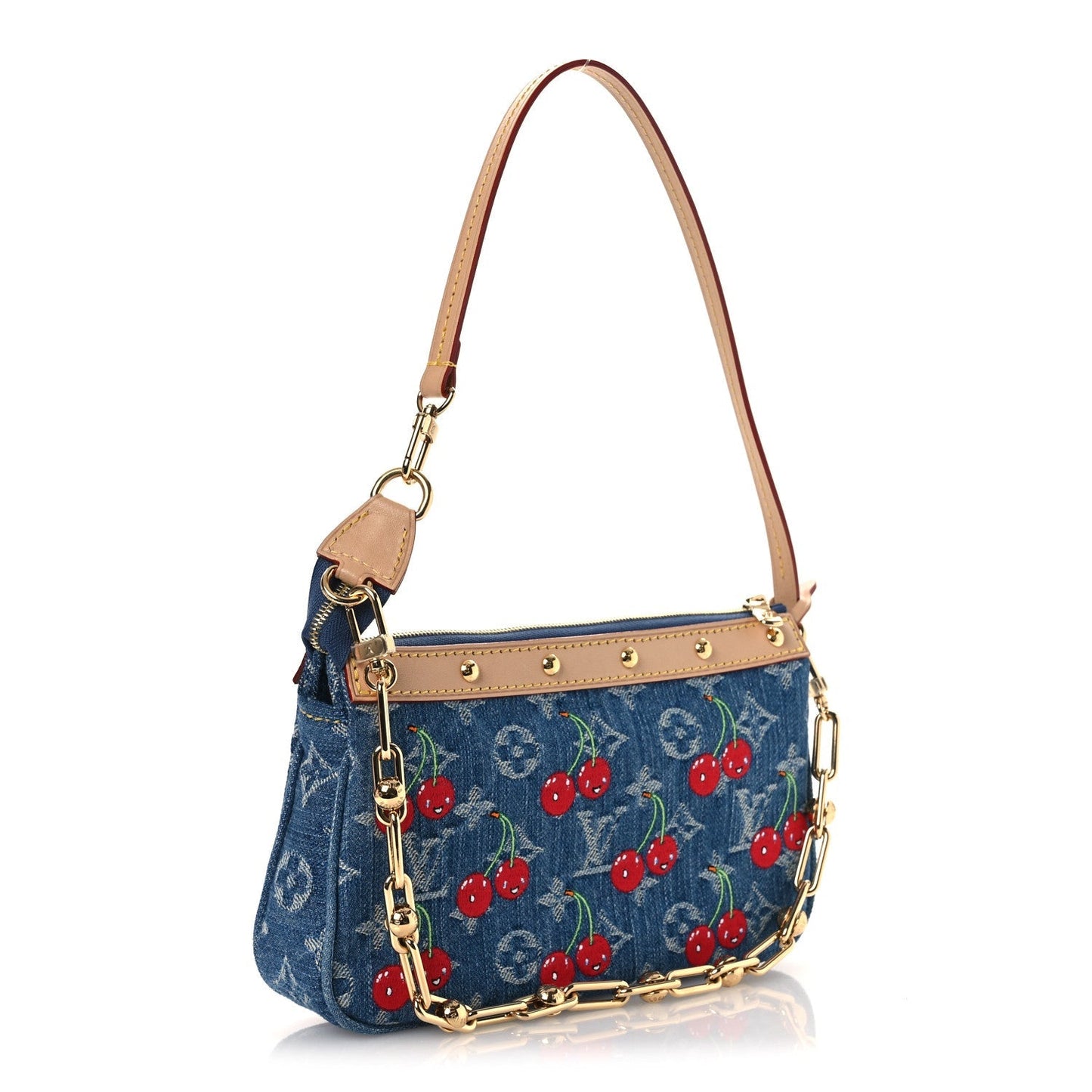 LV X TM Monogram Denim Cerises Pochette Accessories Blue