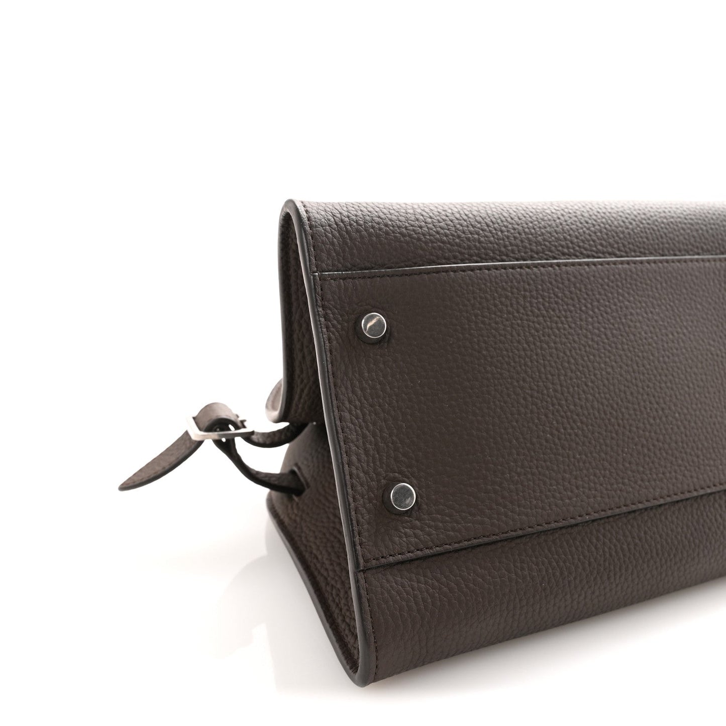 Grained Calfskin Margaux Shoulder 12 Deep Brown