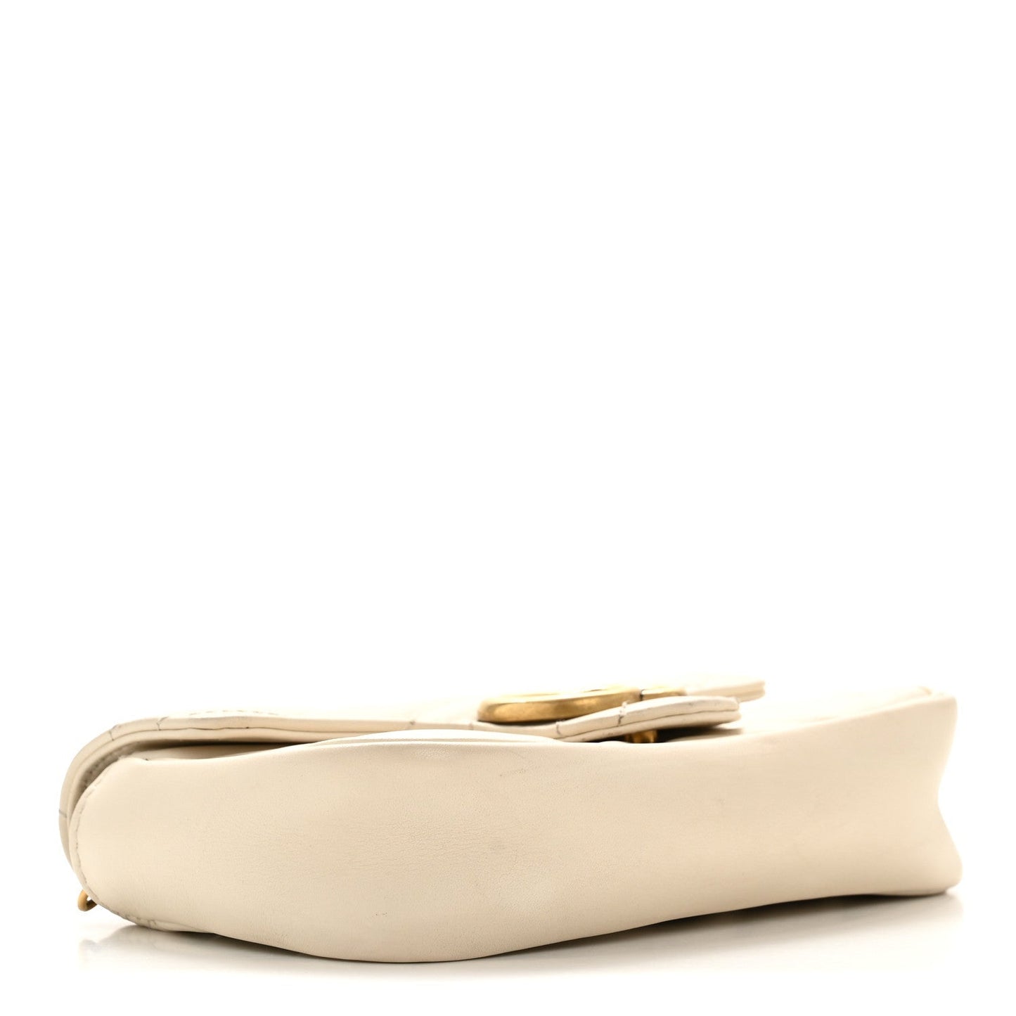 Calfskin Matelasse Super Mini GG Marmont Shoulder Bag White