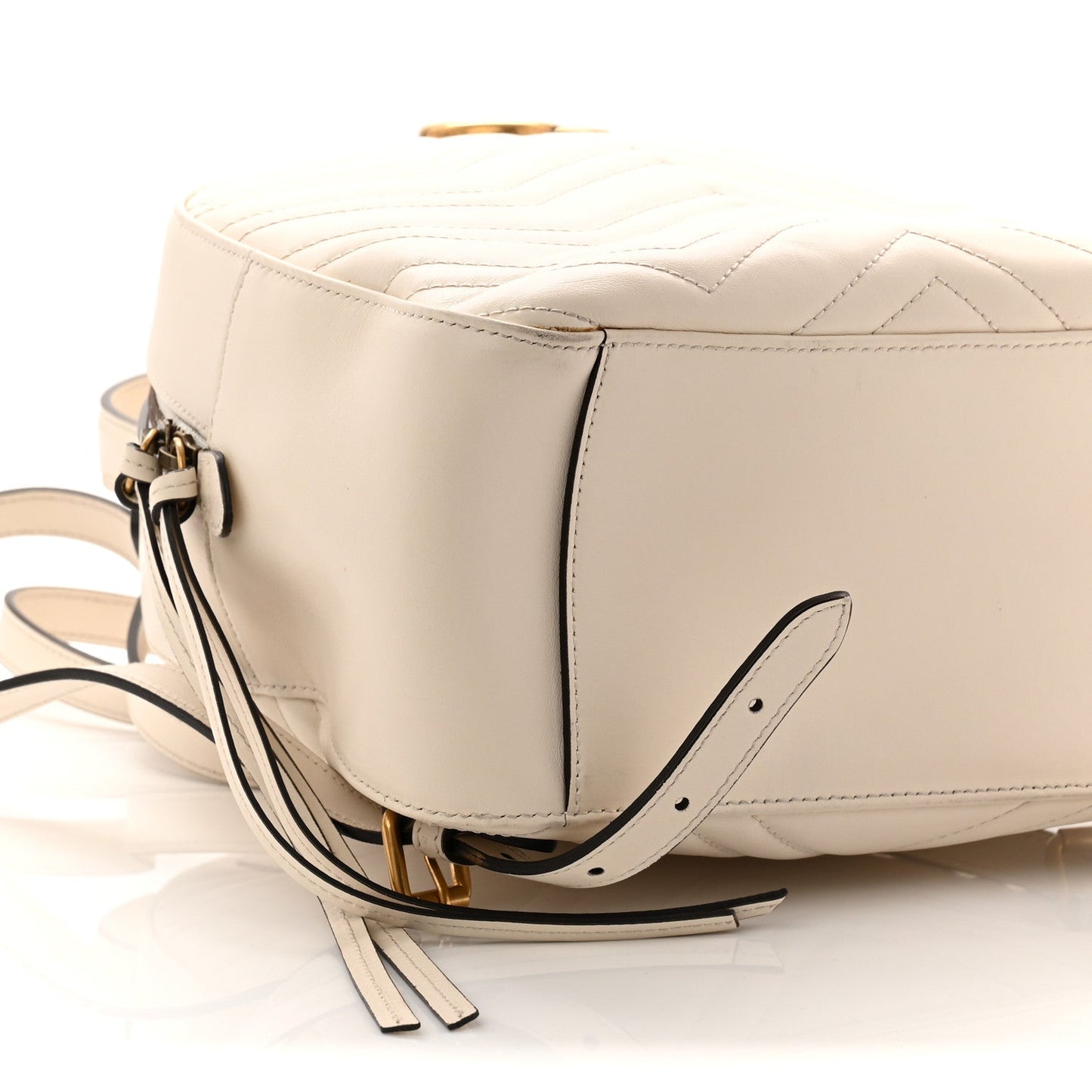 Calfskin Matelasse GG Marmont Dome Backpack White