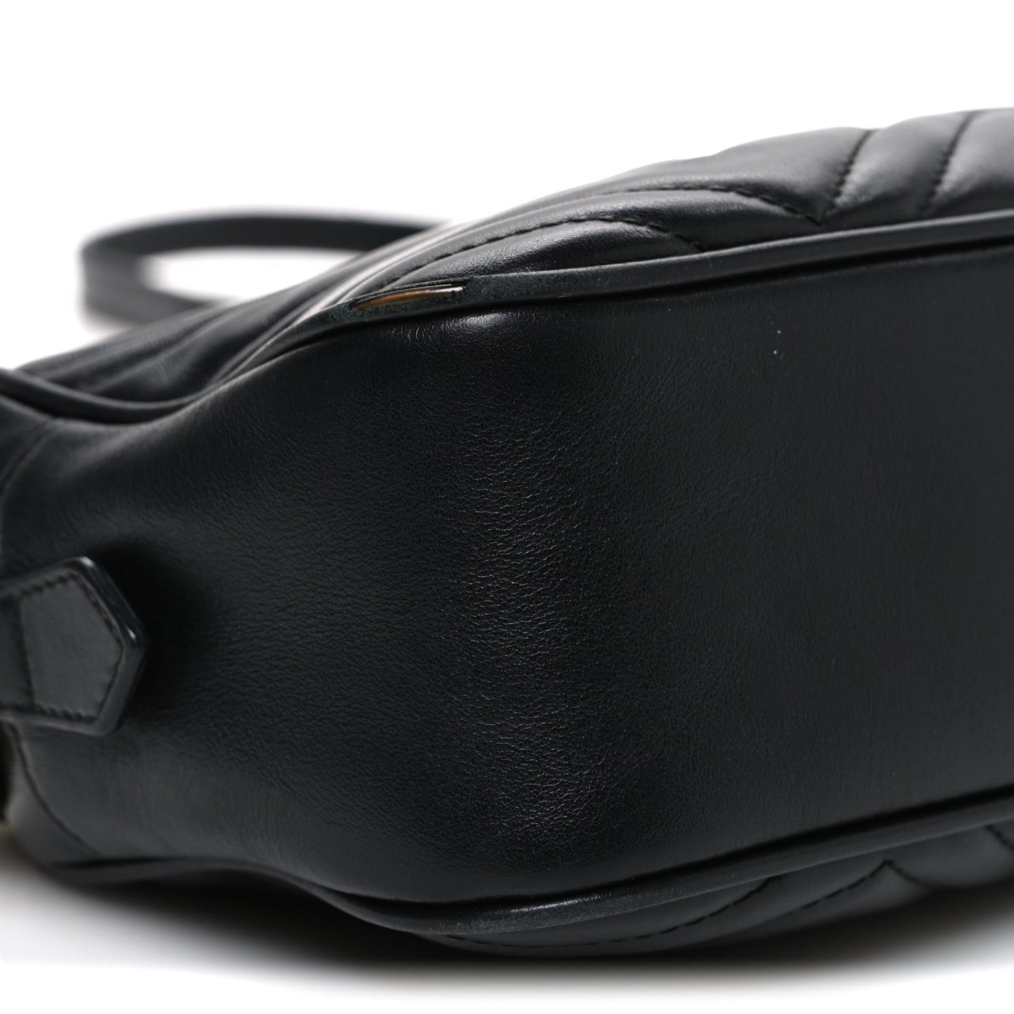 Calfskin Matelasse Small GG Marmont Chain Shoulder Bag Black
