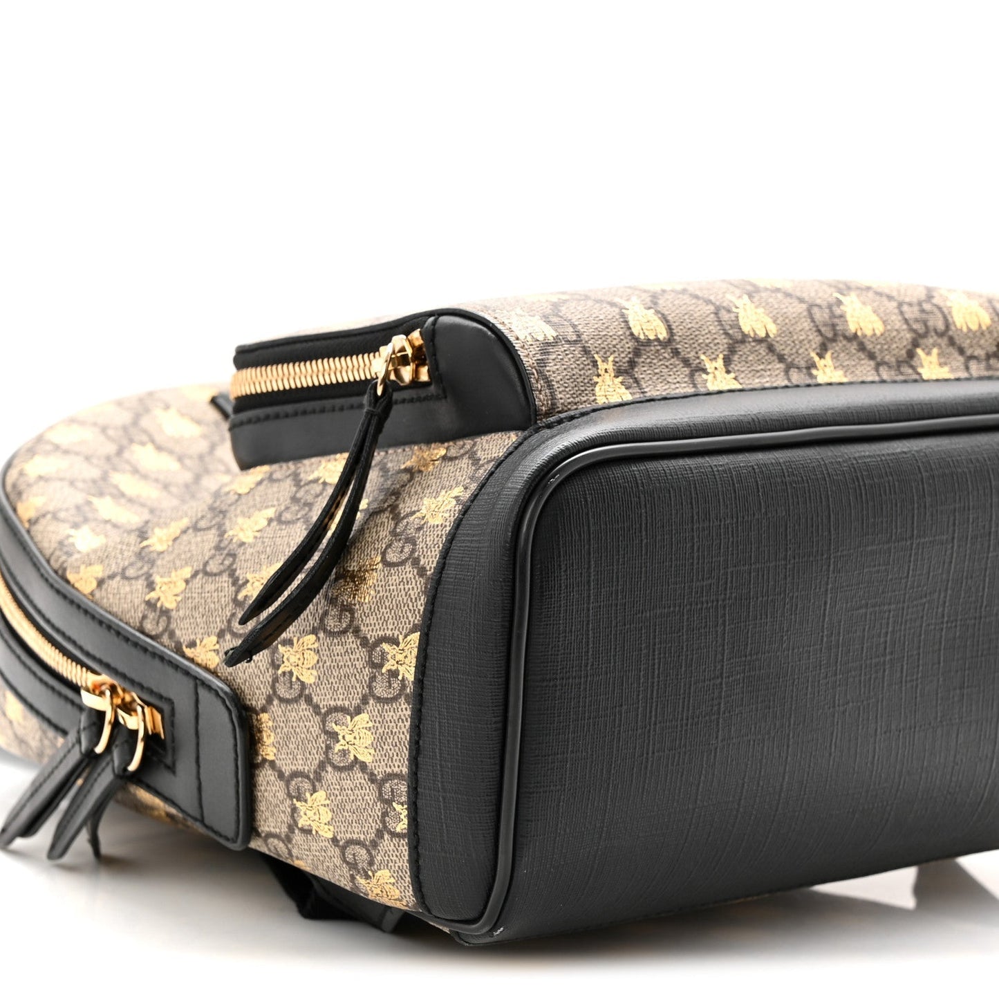 GG Supreme Monogram Bees Print Small Day Backpack Beige Oro Black
