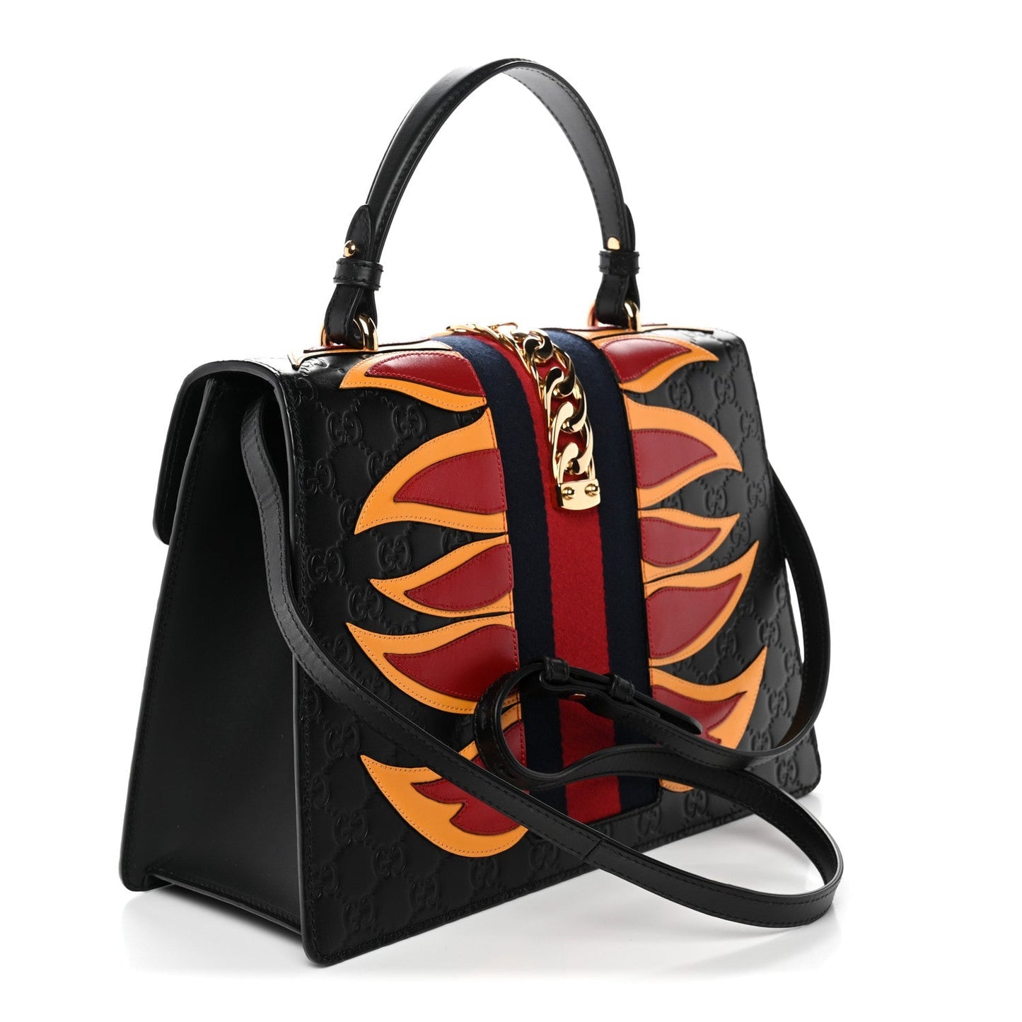 Guccissima Signature Medium Sylvie Top Handle Bag Black