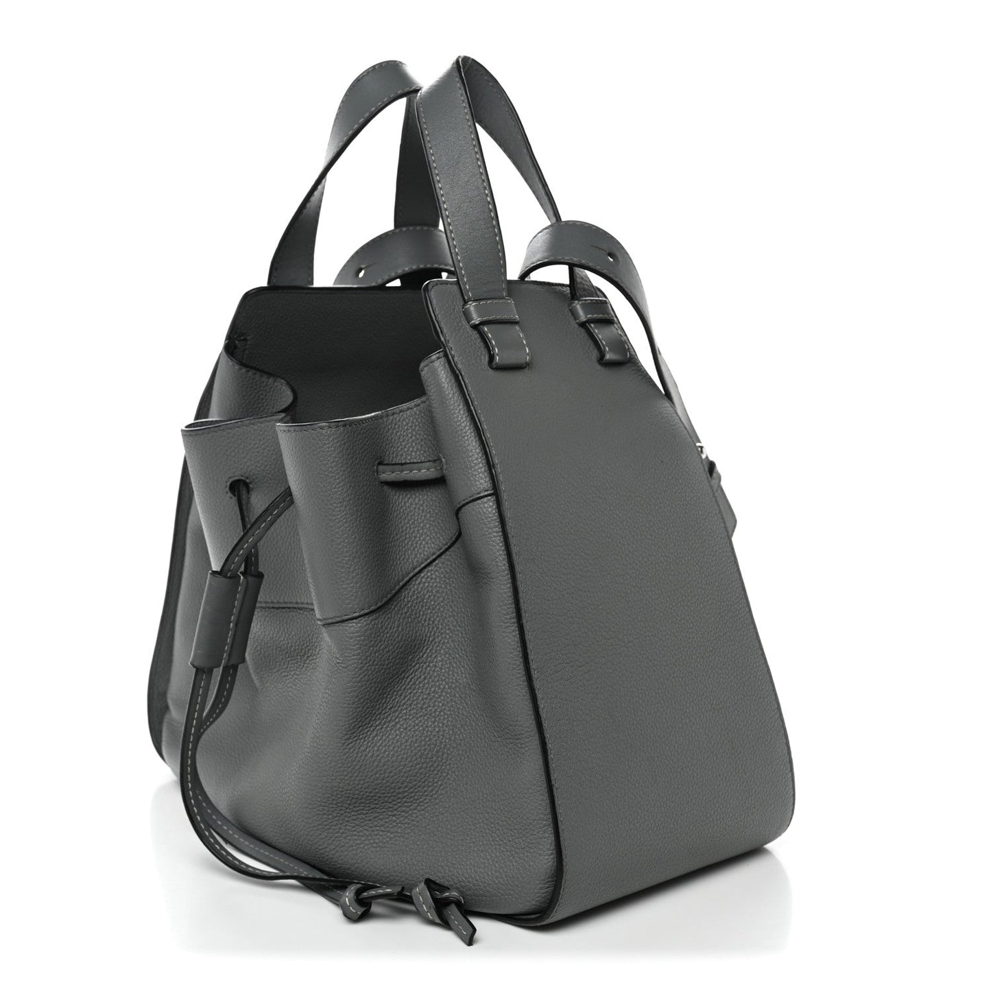 Grained Calfskin Medium Hammock Shoulder Bag Blue