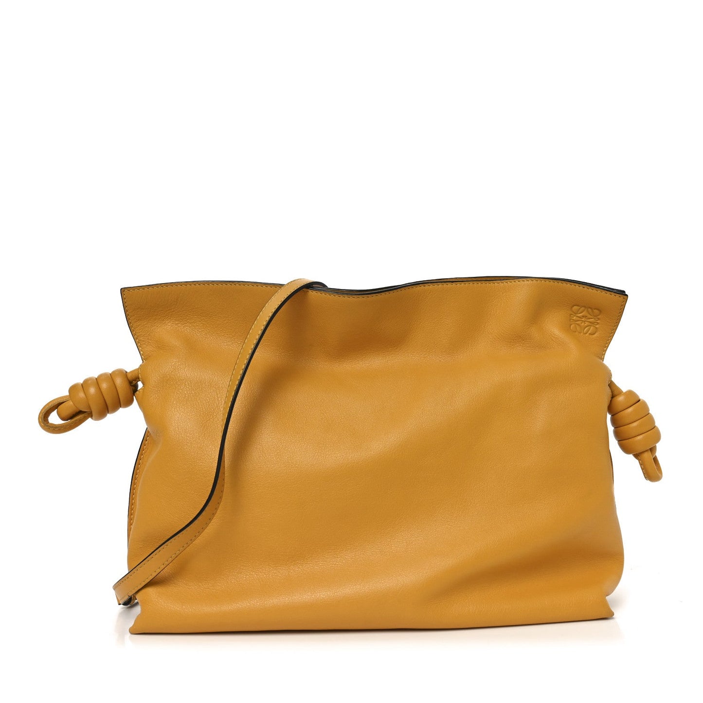 Nappa Medium Flamenco Knot Bag Mustard