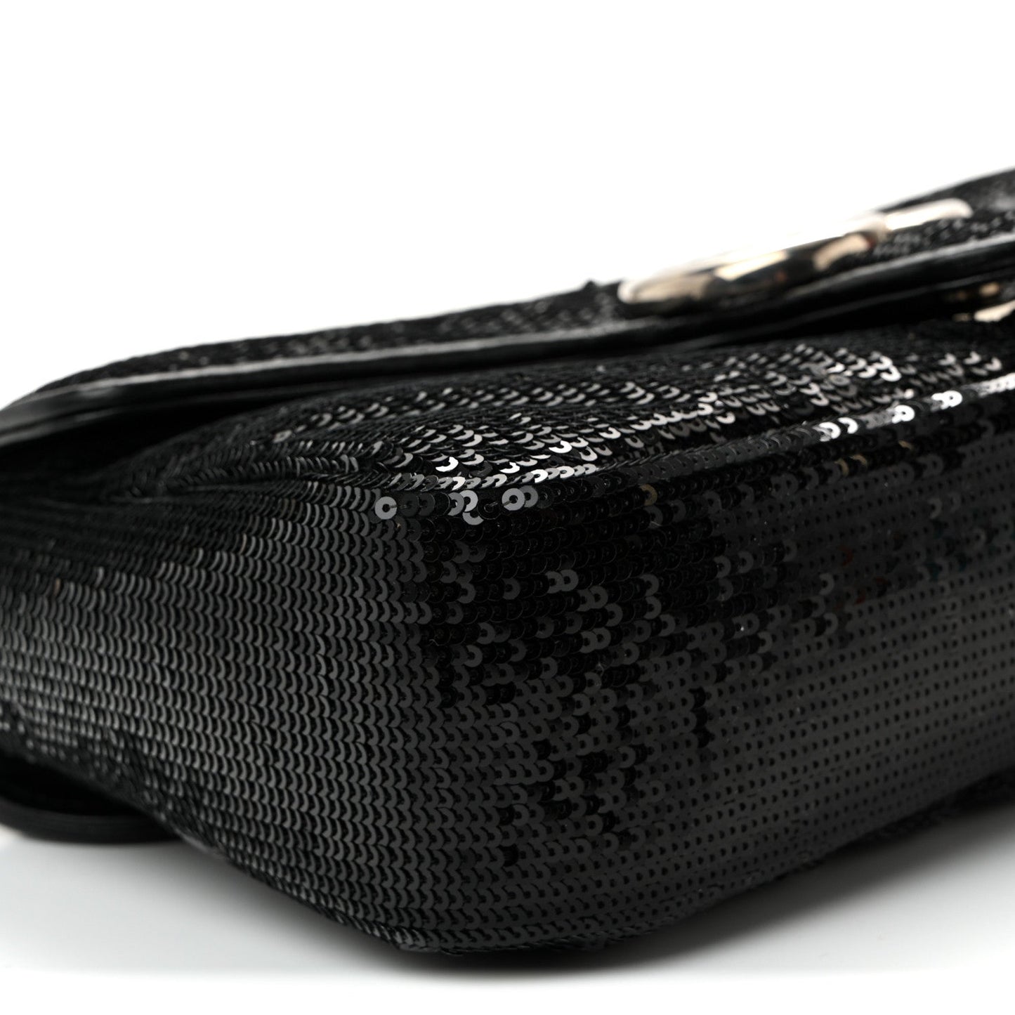 Sequin Matelasse Small GG Marmont Shoulder Bag Black