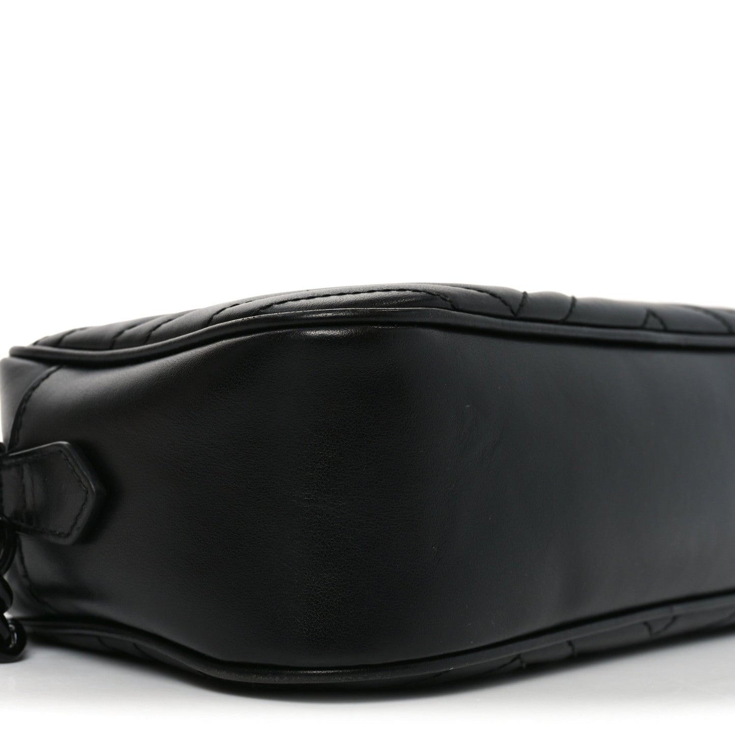 Calfskin Matelasse Monochrome Small GG Marmont Chain Shoulder Bag Black