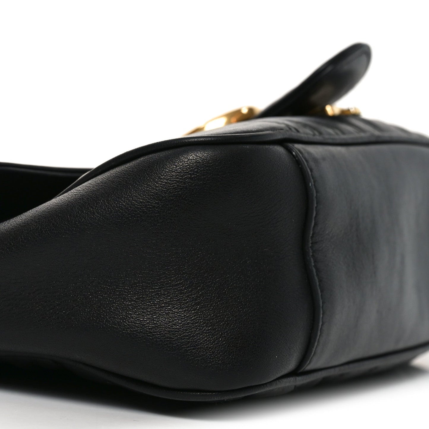 Calfskin Matelasse Small GG Marmont Shoulder Bag Black