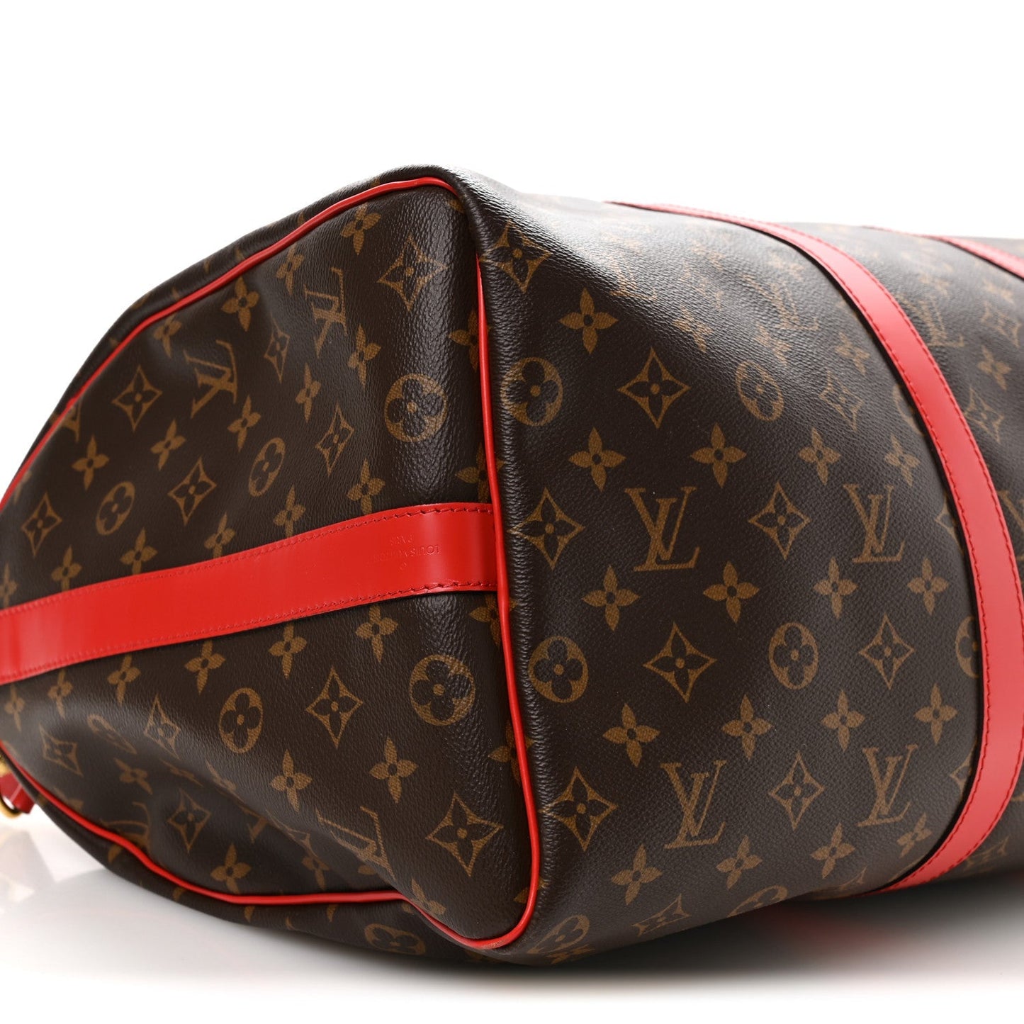 Calfskin Monogram Keepall Bandouliere 50 Coquelicot