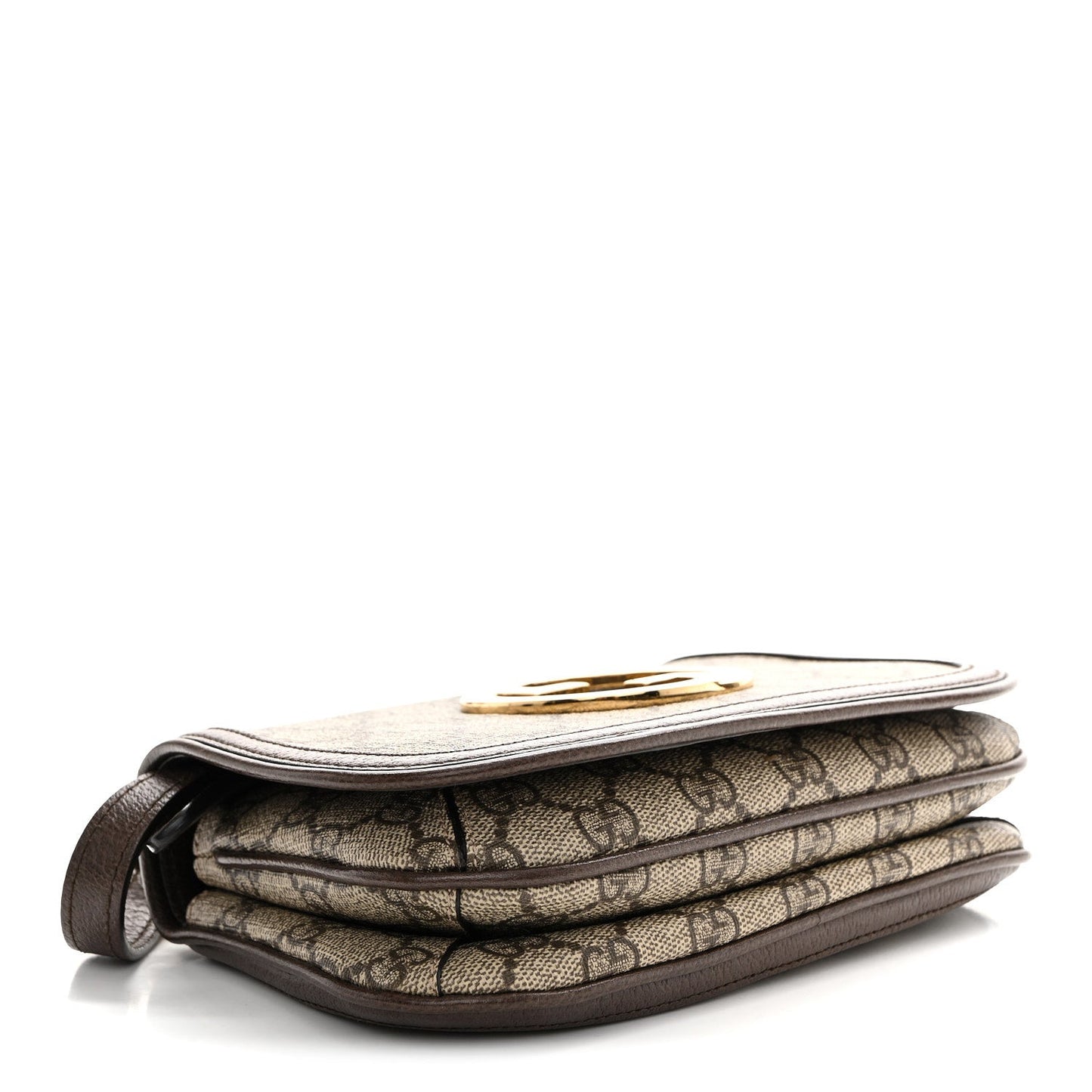 GG Supreme Monogram Textured Dollar Calfskin Mini Blondie Chain Shoulder Flap Bag Beige Ebony New Acero