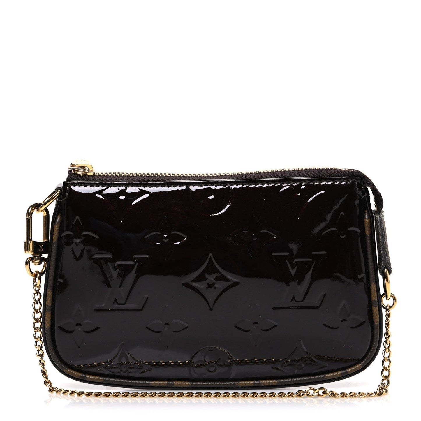 Vernis Monogram Mini Pochette Accessories Amarante