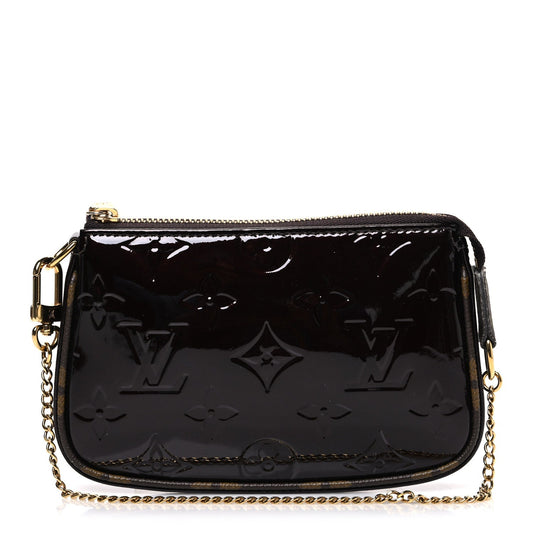 Vernis Monogram Mini Pochette Accessories Amarante