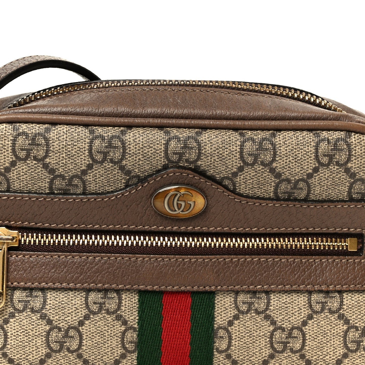 GG Supreme Monogram Web Mini Ophidia Shoulder Bag Brown