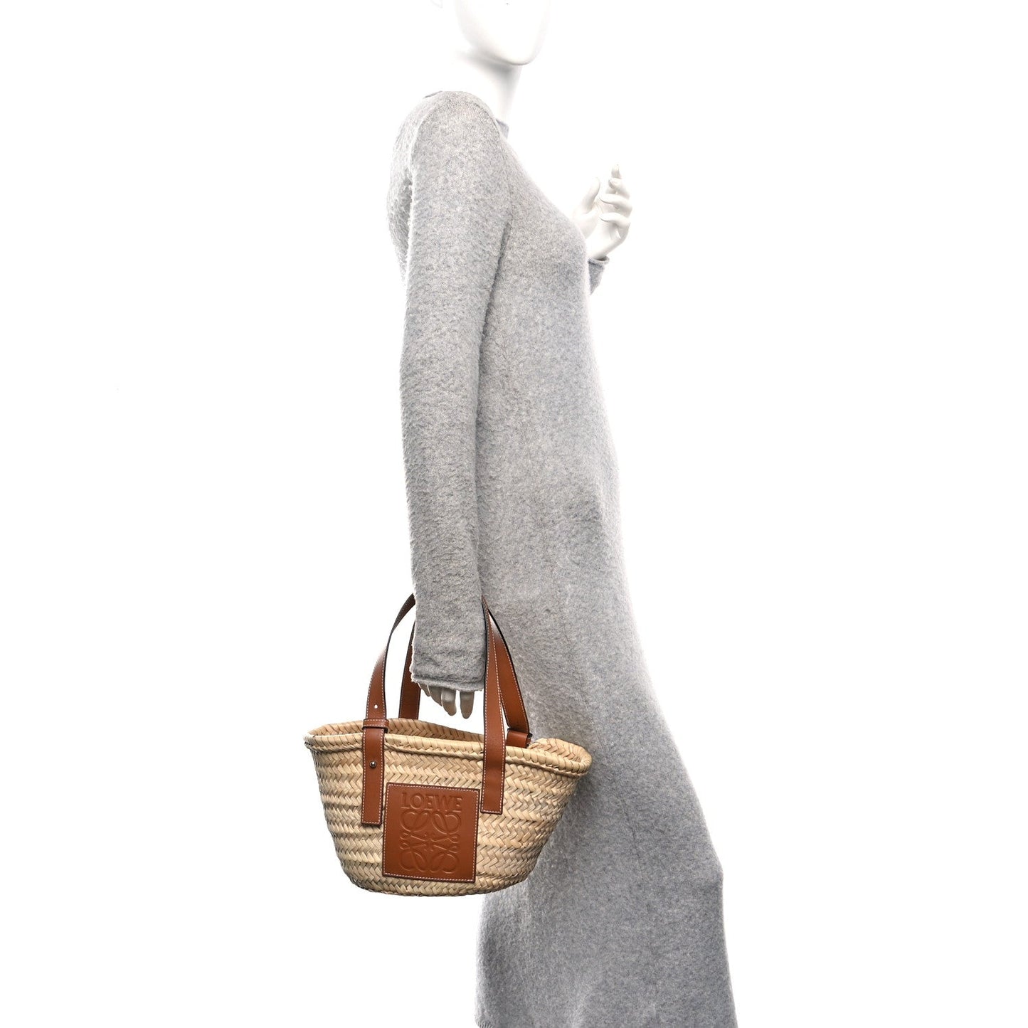 Raffia Small Basket Tote Bag Natural Tan
