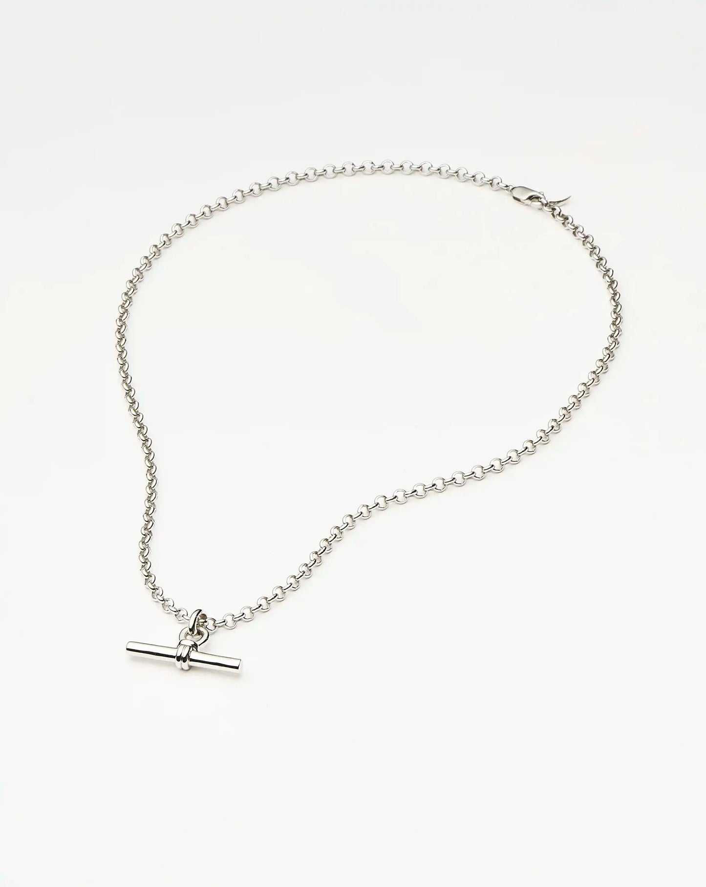 Chunky T-Bar Chain Necklace | Silver Plated