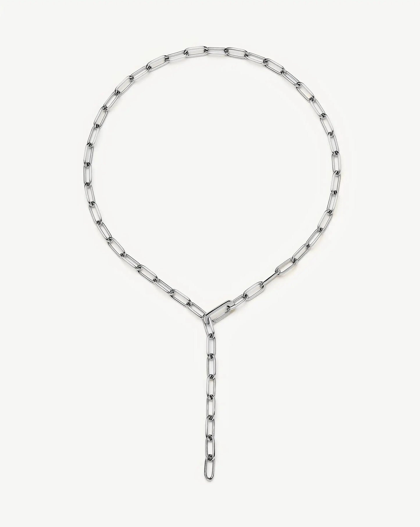 Classic Paperclip Chain Necklace | Platinum Plated