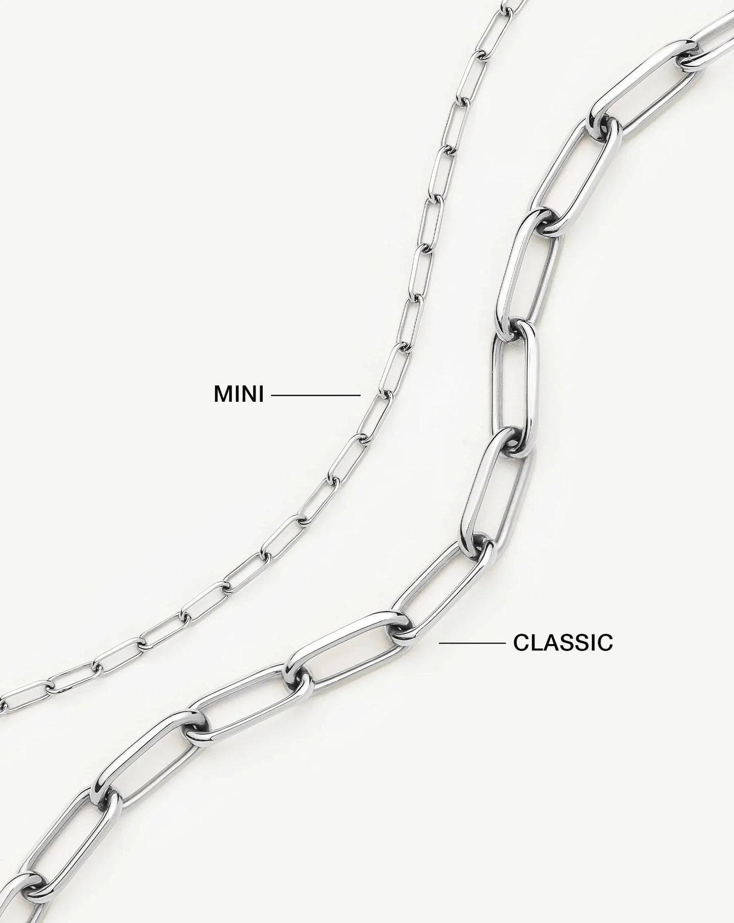 Classic Paperclip Chain Necklace | Platinum Plated