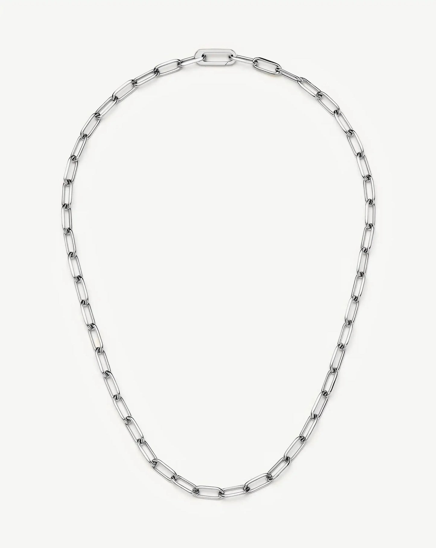 Classic Paperclip Chain Necklace | Platinum Plated