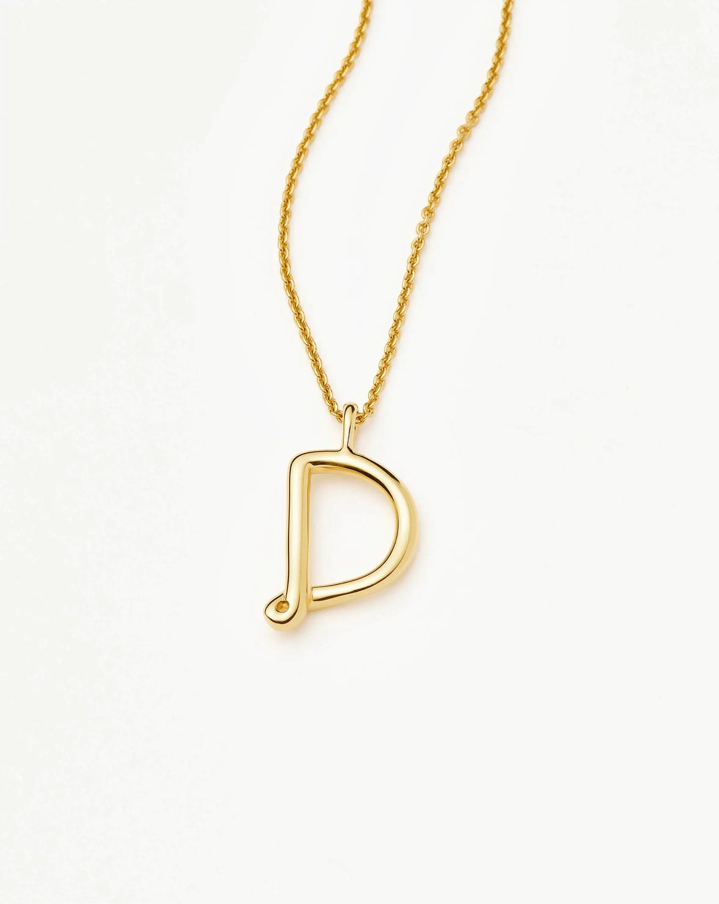Curly Molten Initial Pendant Necklace - D | 18k Gold Vermeil