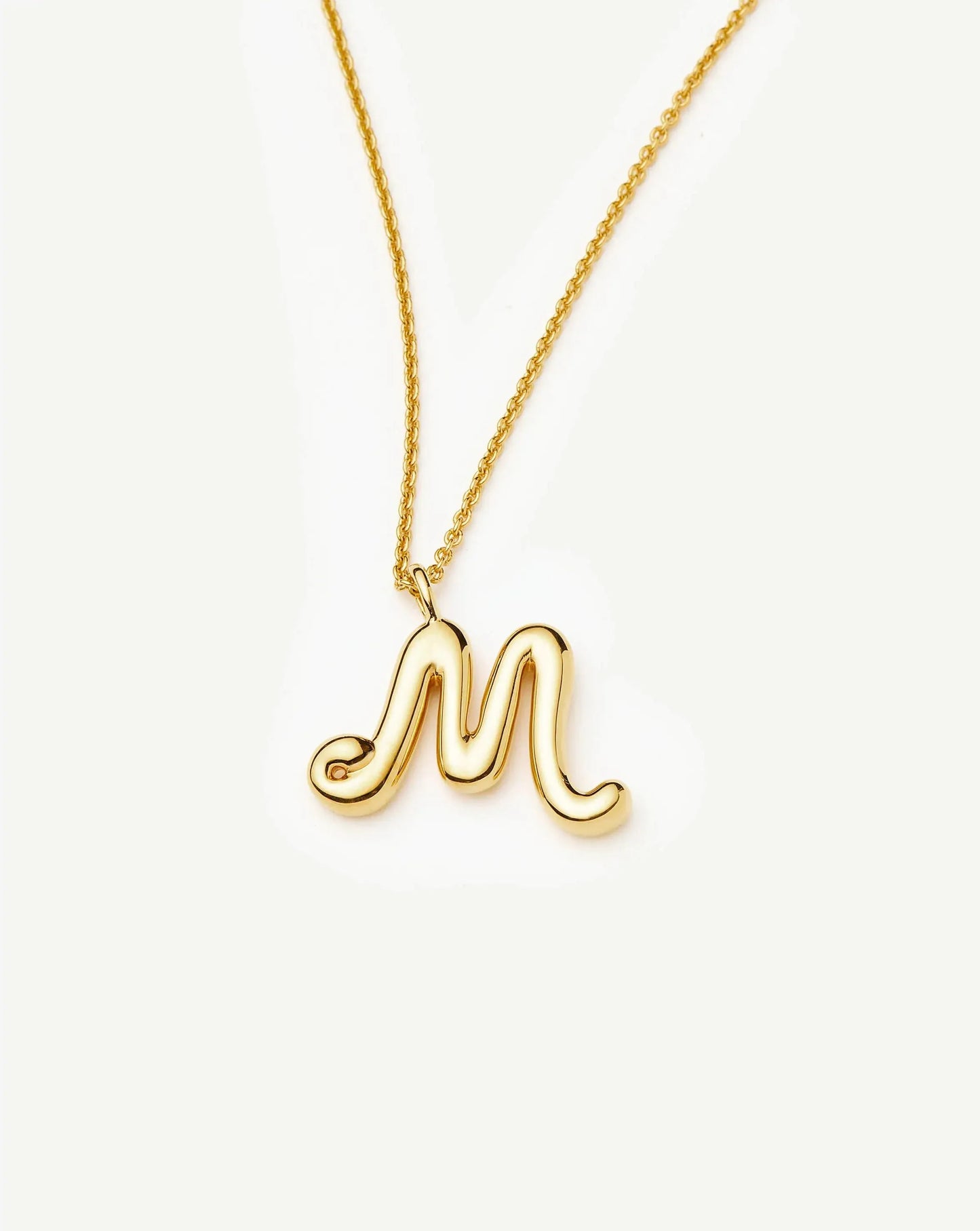 Curly Molten Initial Pendant Necklace - M | 18k Gold Vermeil