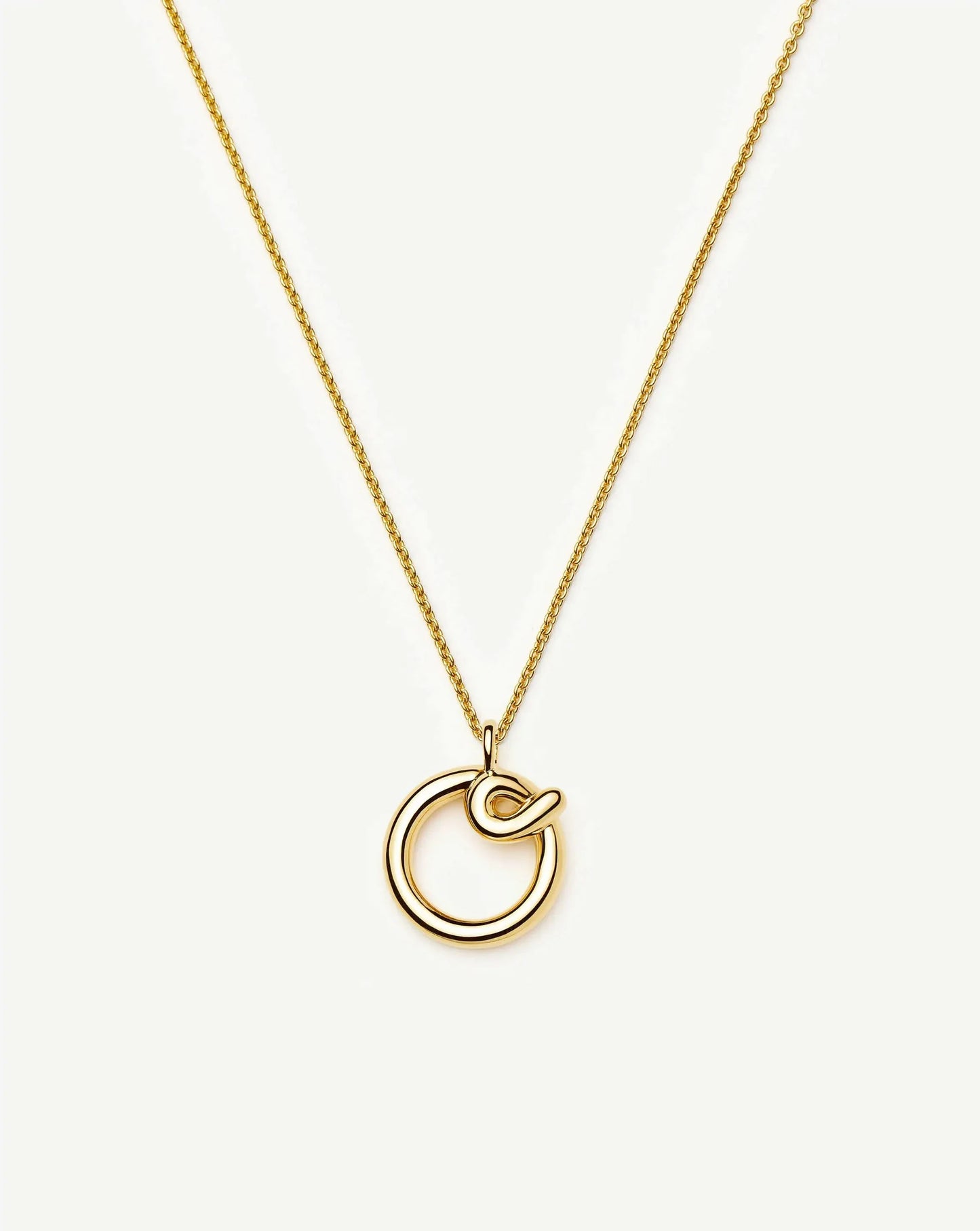 Curly Molten Initial Pendant Necklace - O | 18k Gold Vermeil