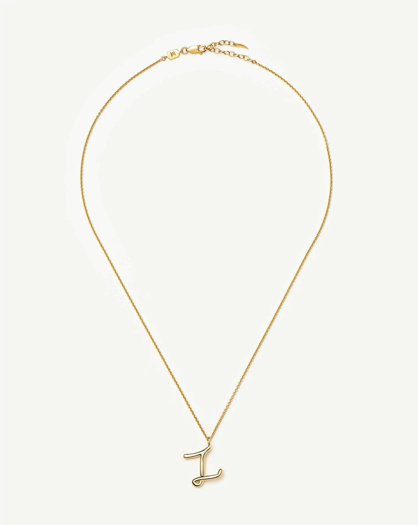 Curly Molten Initial Pendant Necklace - Z | 18k Gold Vermeil