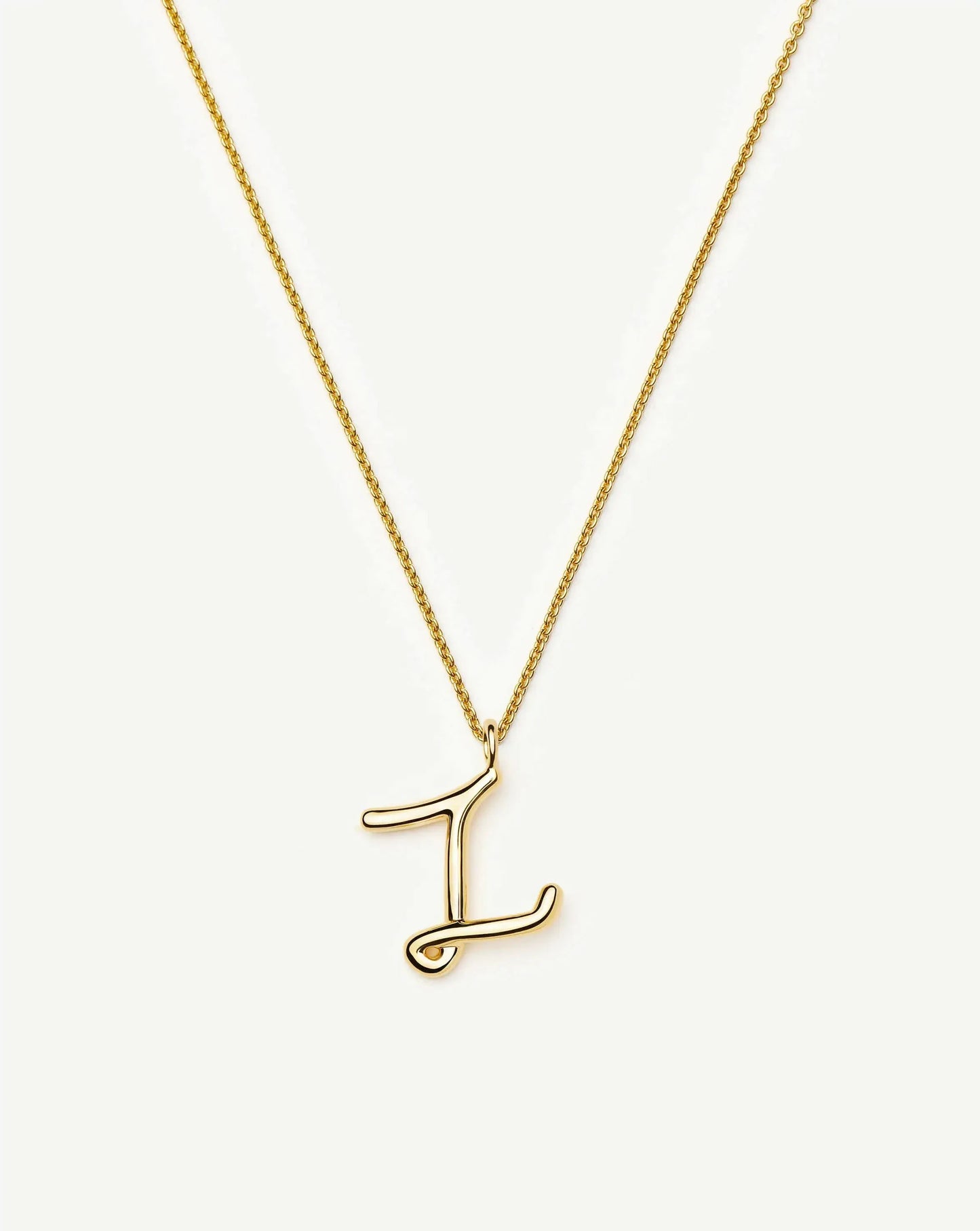 Curly Molten Initial Pendant Necklace - Z | 18k Gold Vermeil