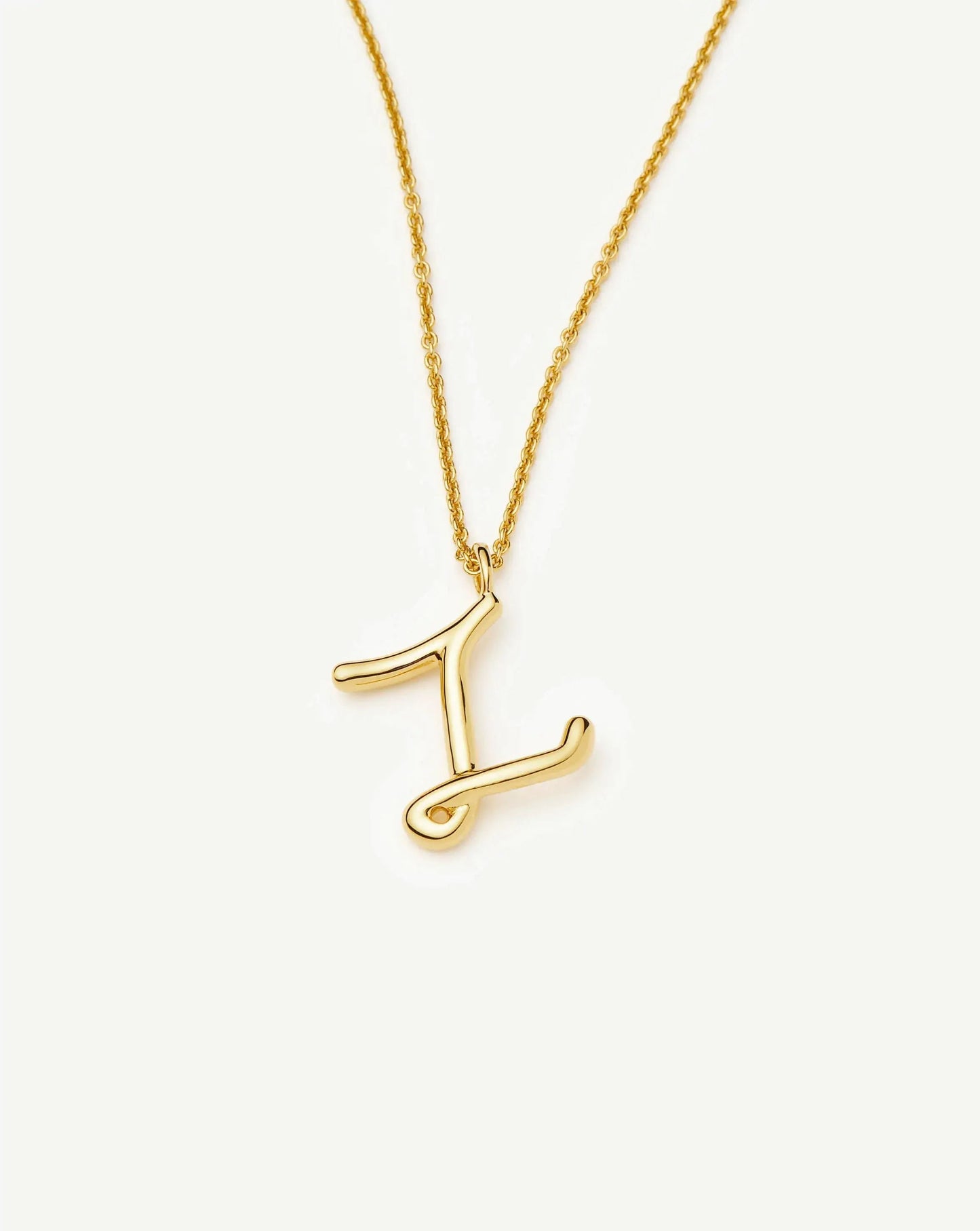 Curly Molten Initial Pendant Necklace - Z | 18k Gold Vermeil