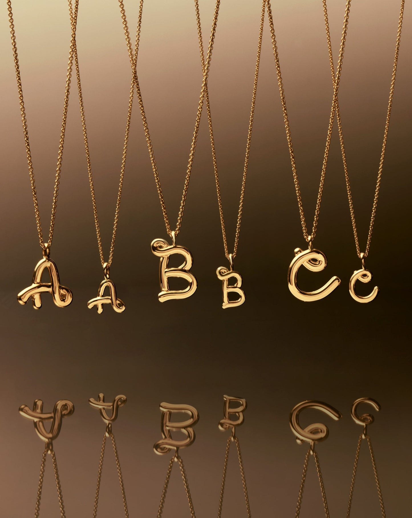Curly Molten Mini Initial Necklace - A | 18k Gold Vermeil