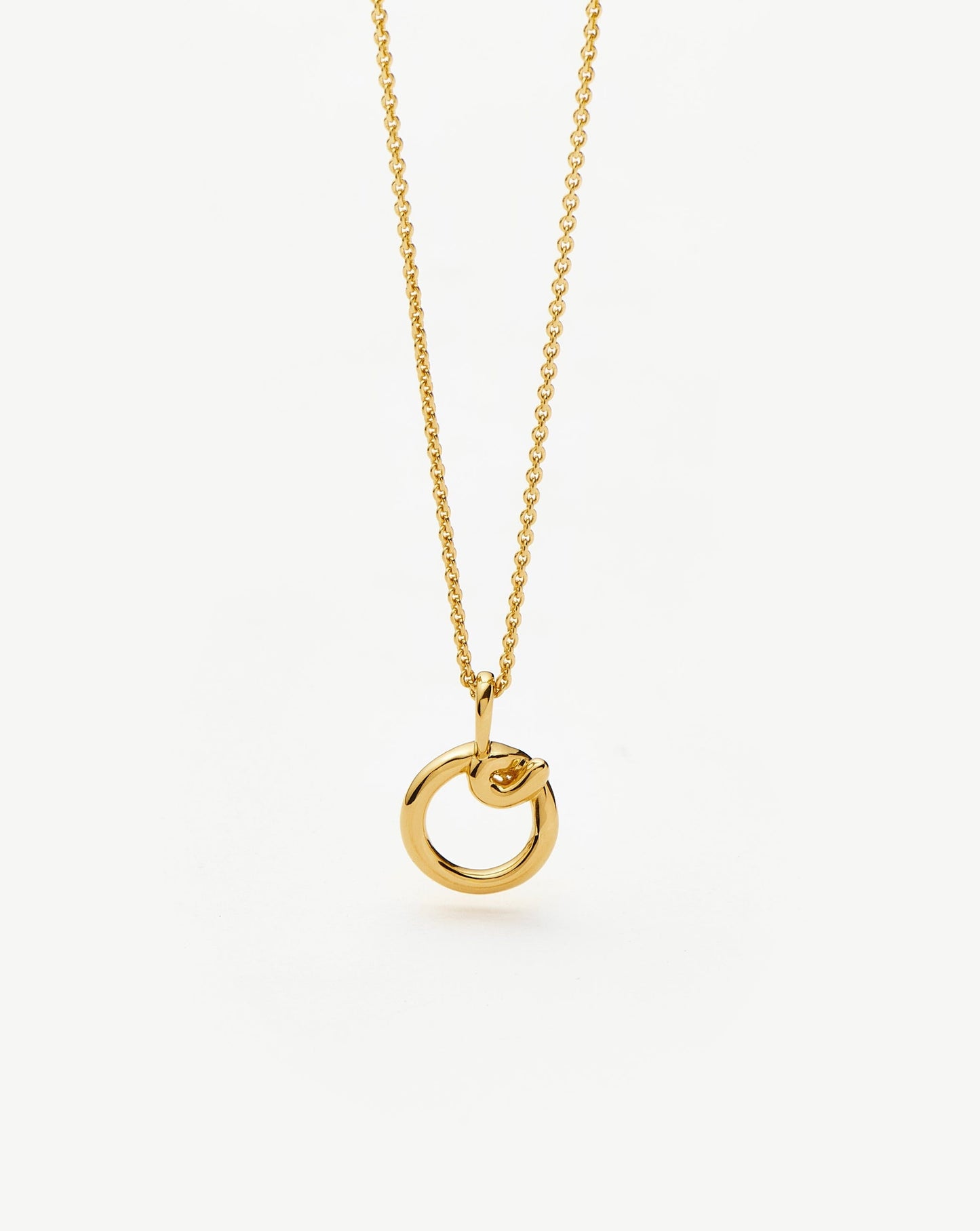 Curly Molten Mini Initial Necklace - O | 18k Gold Vermeil