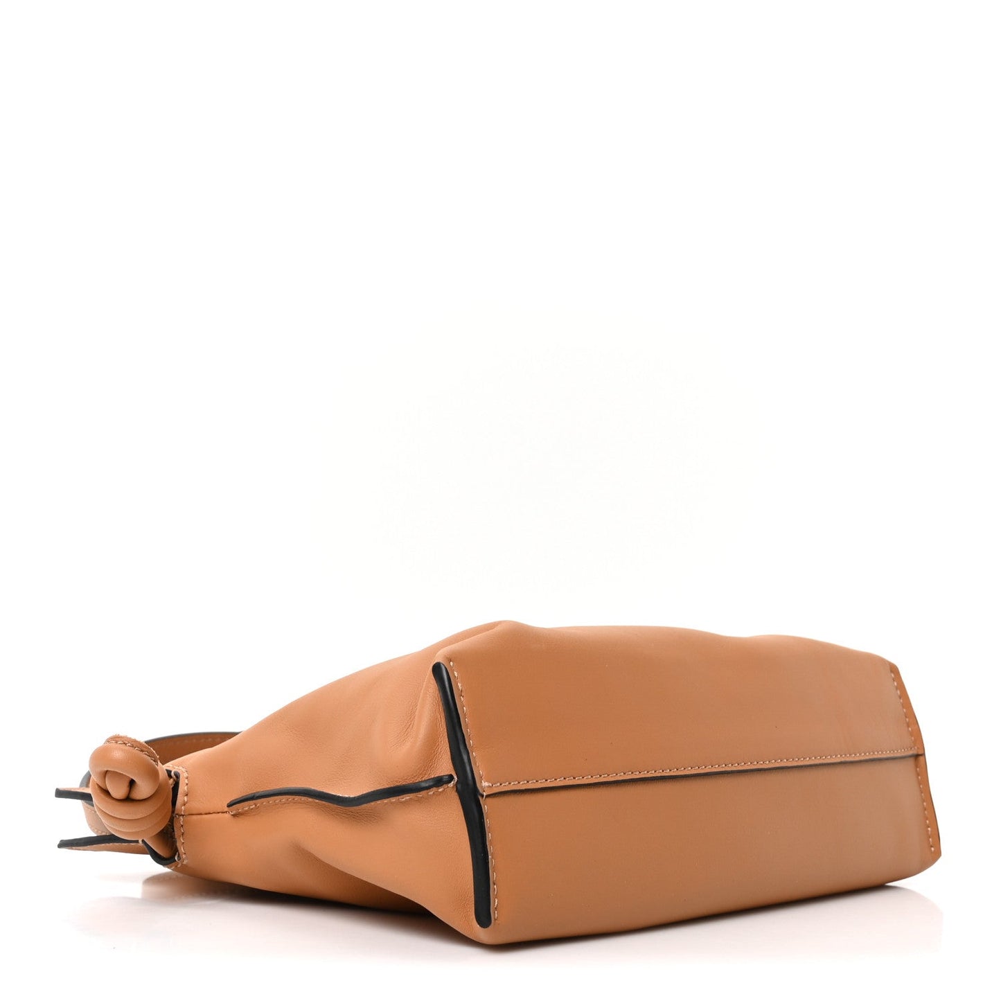 Nappa Calfskin Medium Flamenco Knot Clutch Warm Desert