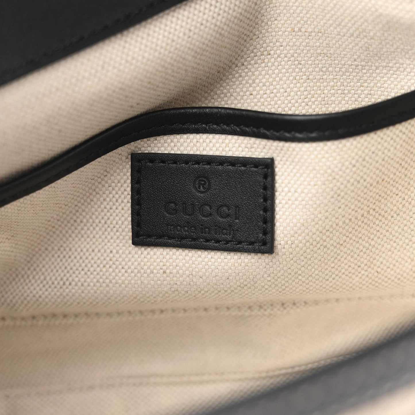 GG Supreme Monogram Horsebit 1955 Soft Small Shoulder Bag Beige Black